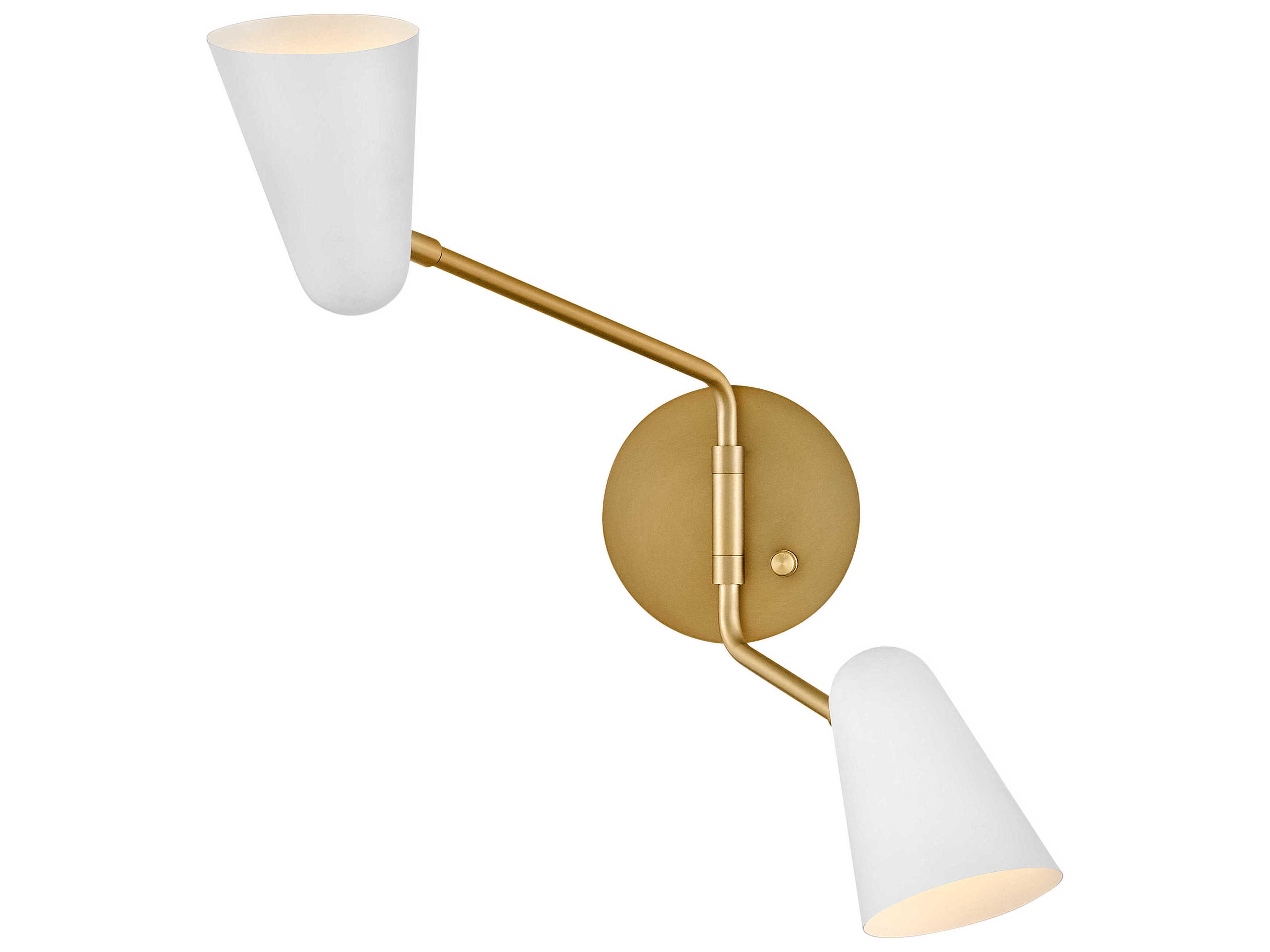 Lark Living Birdie 2-Light Lacquered Brass Matte White Vanity Light