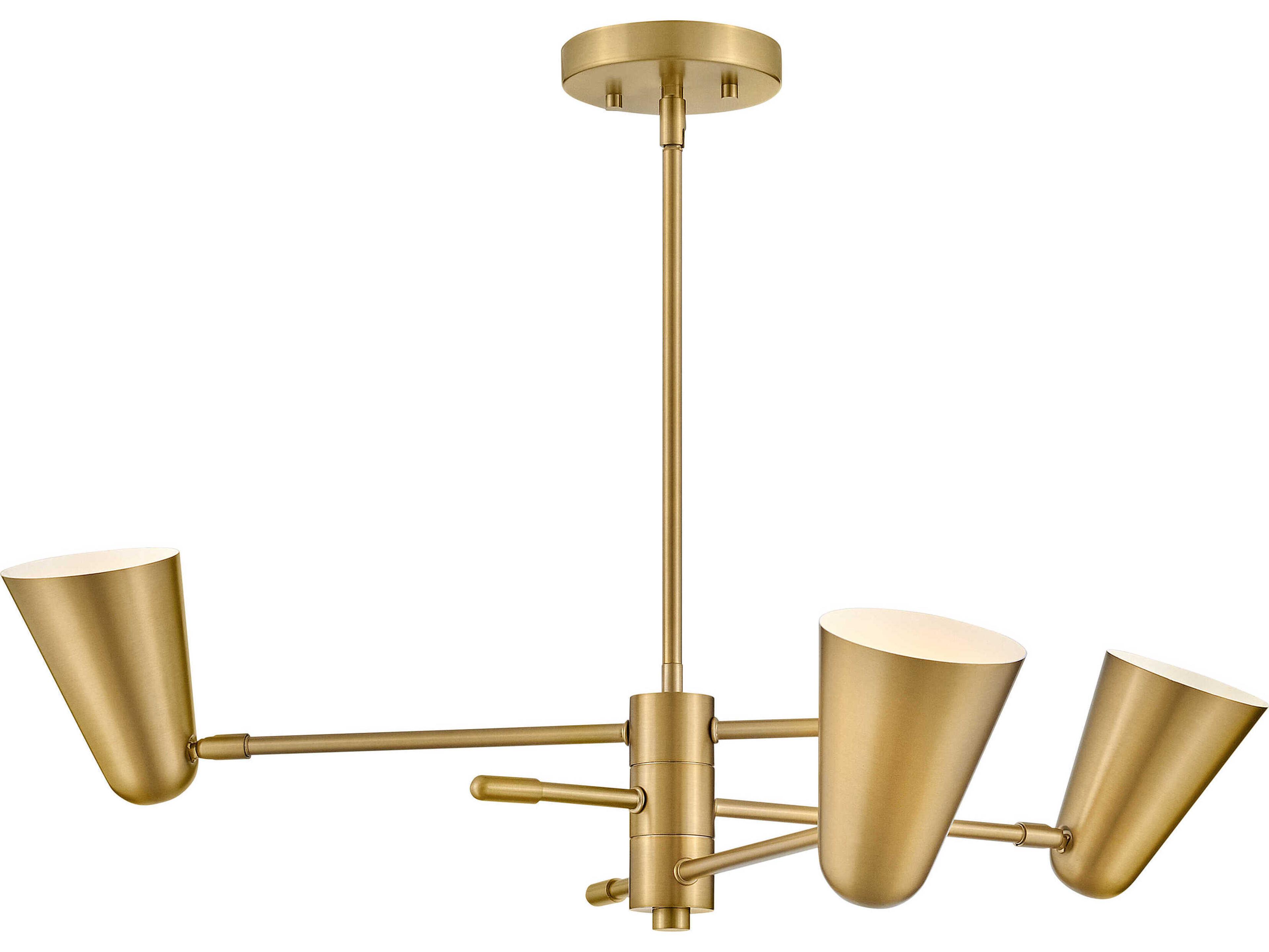 Lark Living Birdie 3-Light Lacquered Brass Chandelier