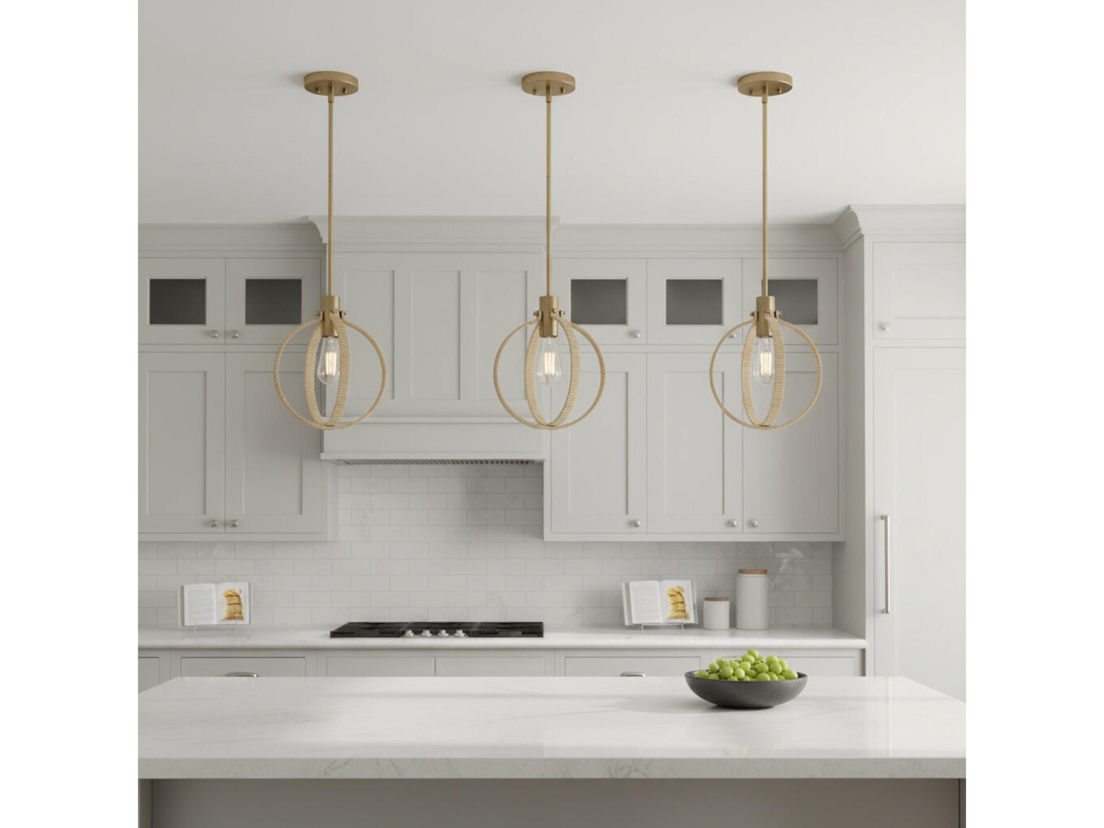 Lark Living Fallon 1-Light Lacquered Brass Bamboo Globe Mini Pendant