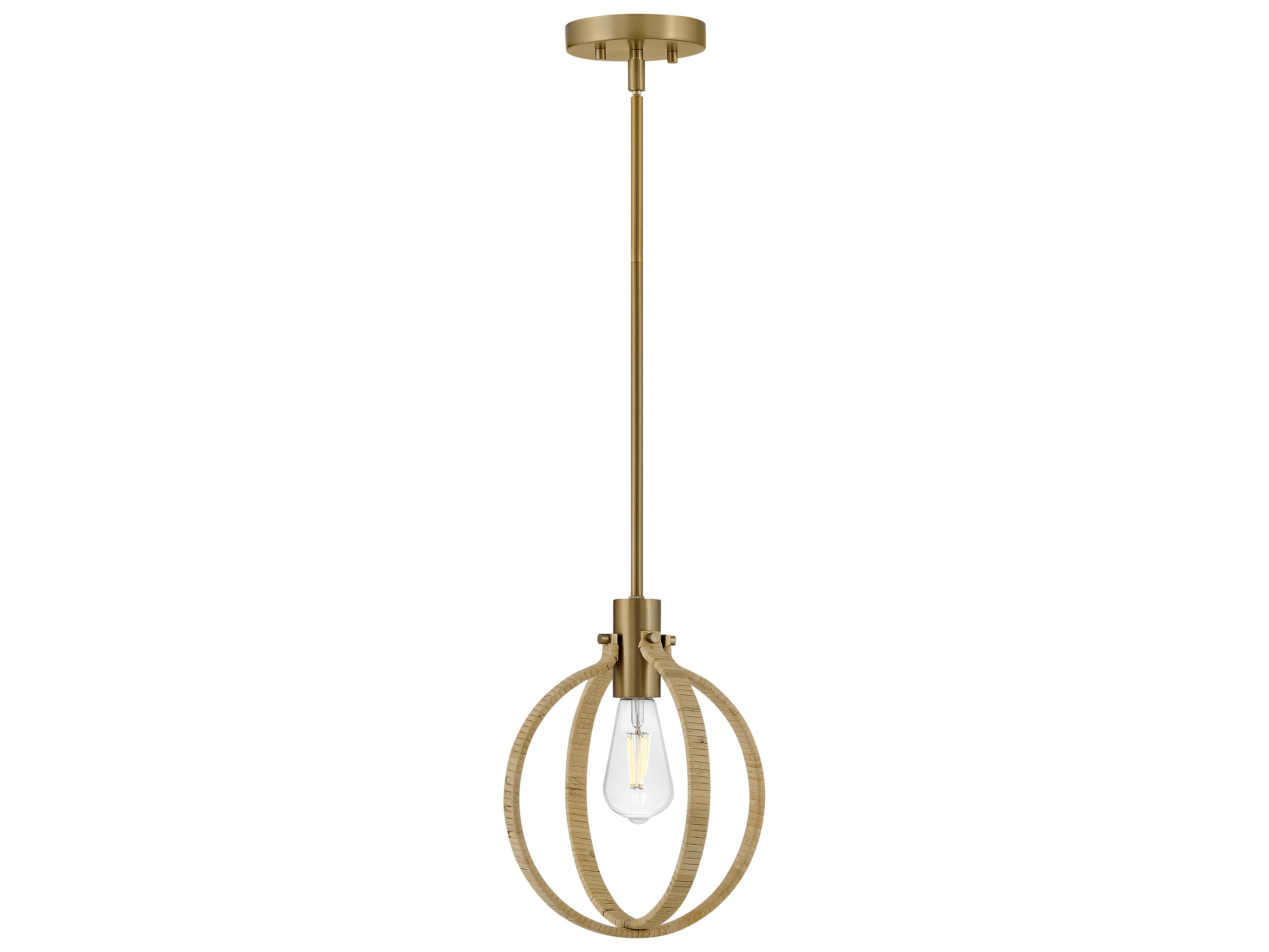 Fallon 1-Light Lacquered Brass Bamboo Globe Mini Pendant