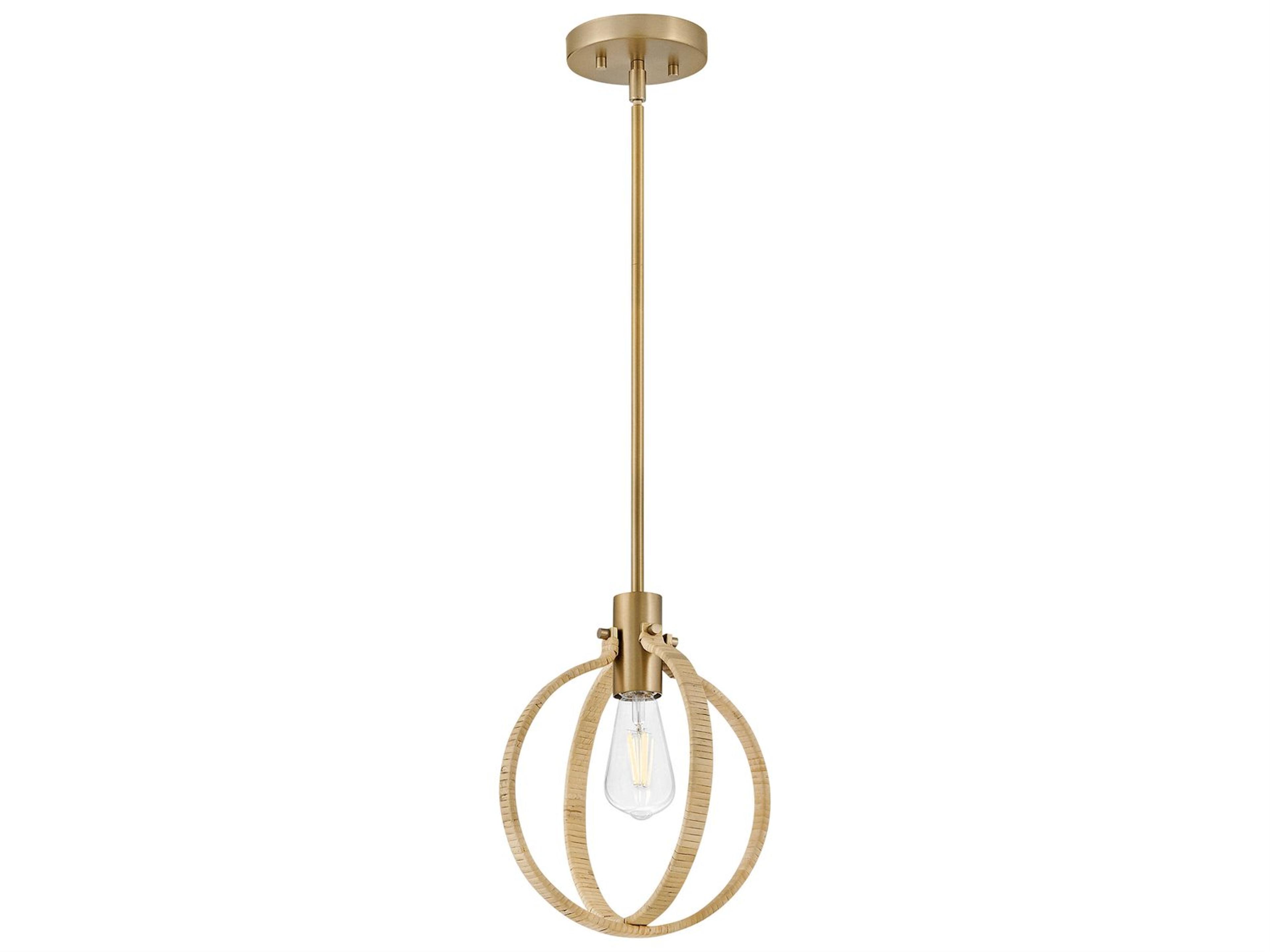 Lark Living Fallon 1-Light Lacquered Brass Bamboo Globe Mini Pendant