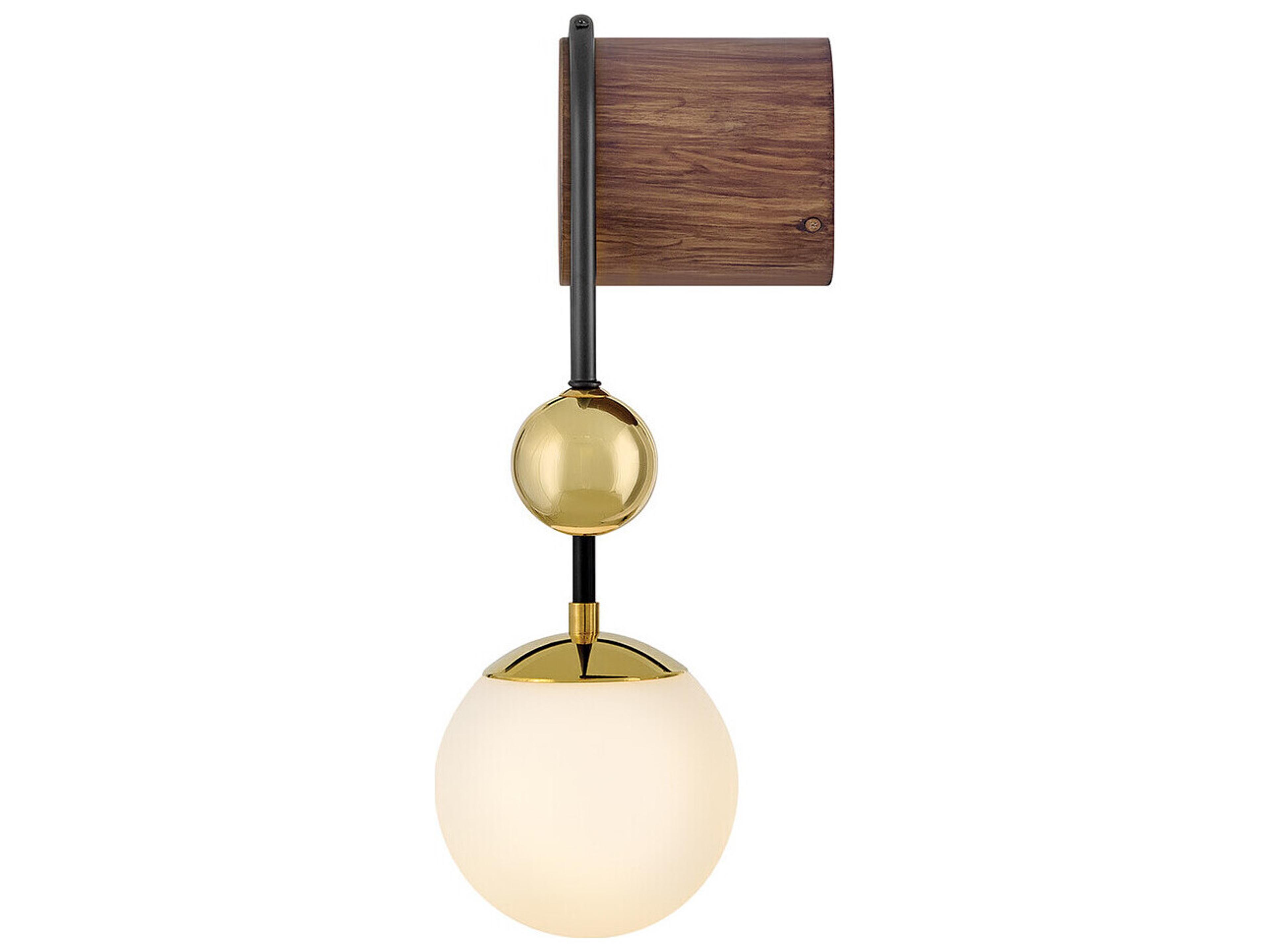 Lark Living Auggie 1-Light Bright Brass Walnut Brown Wall Sconce