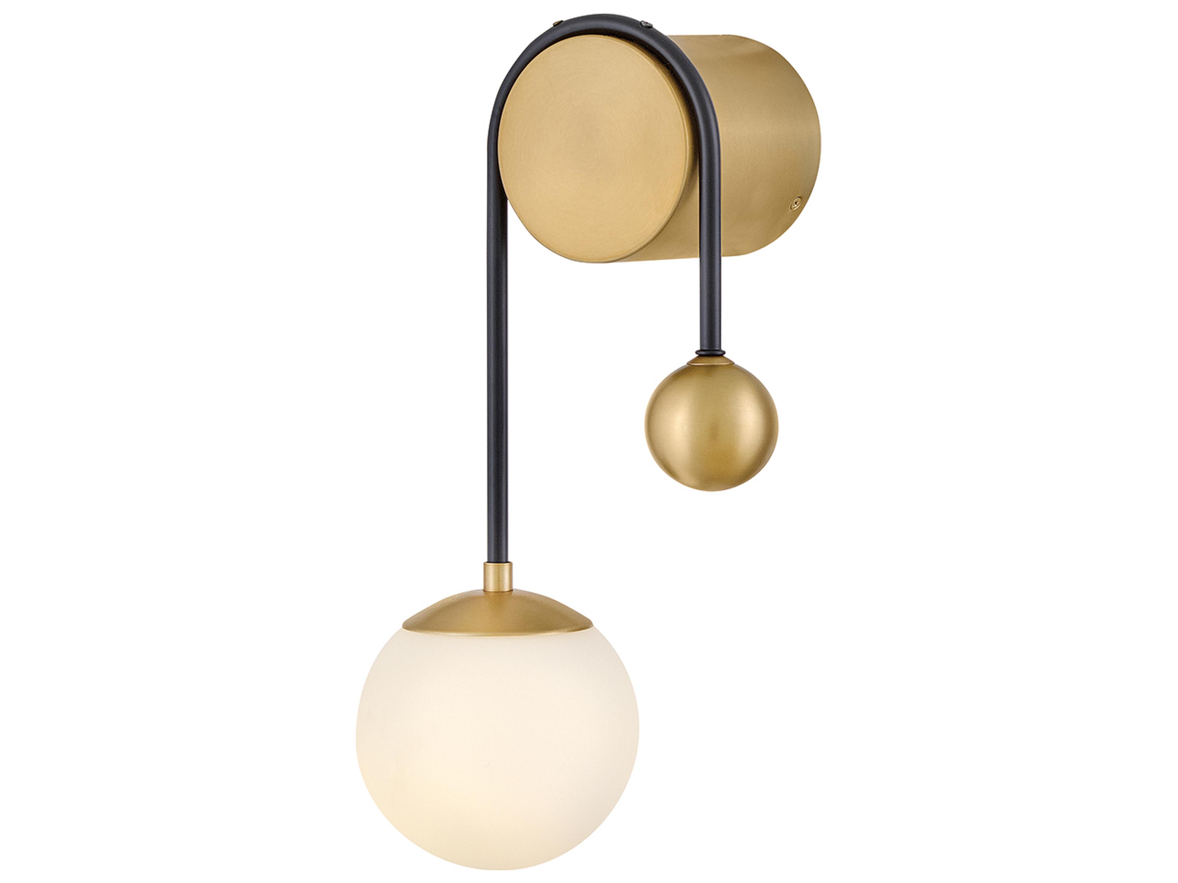 Auggie 1-Light Black Lacquered Brass Wall Sconce