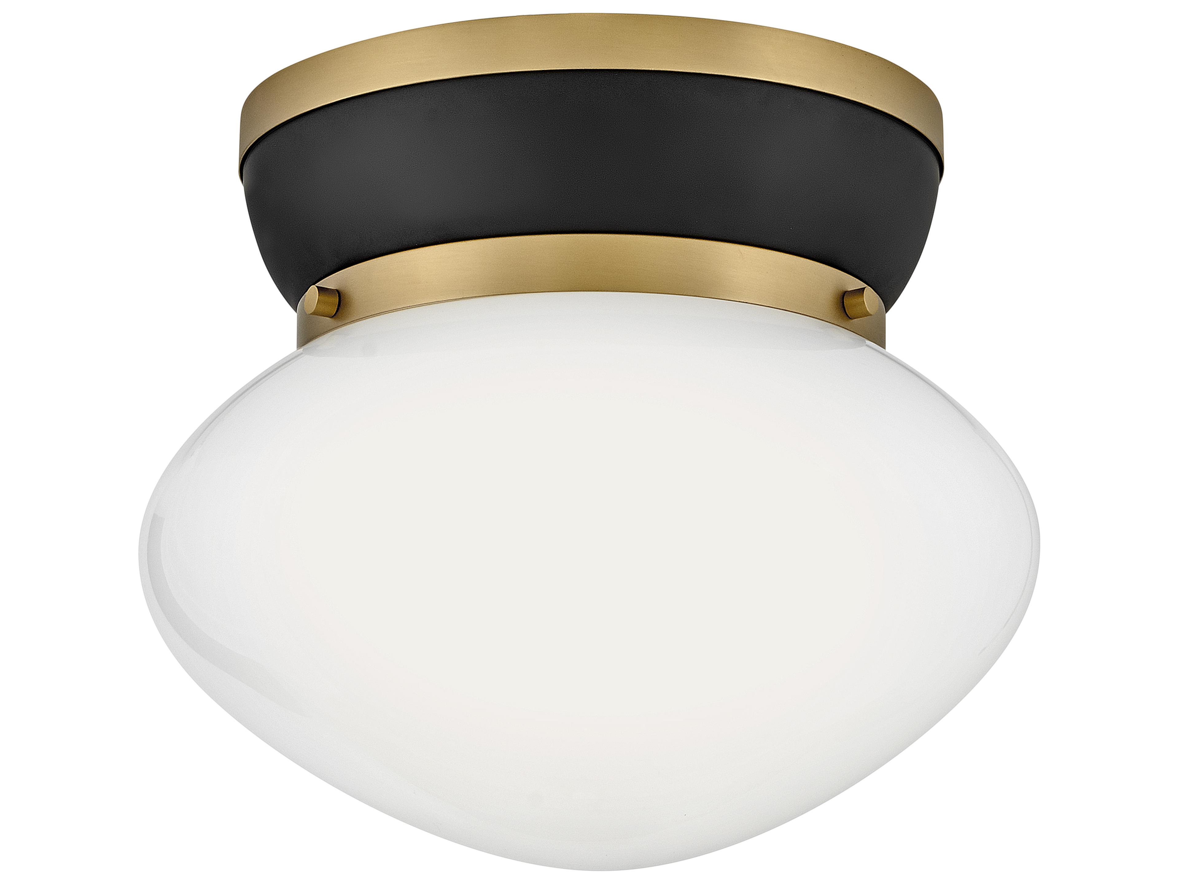 Lucy 1-Light Black Lacquered Brass Flush Mount