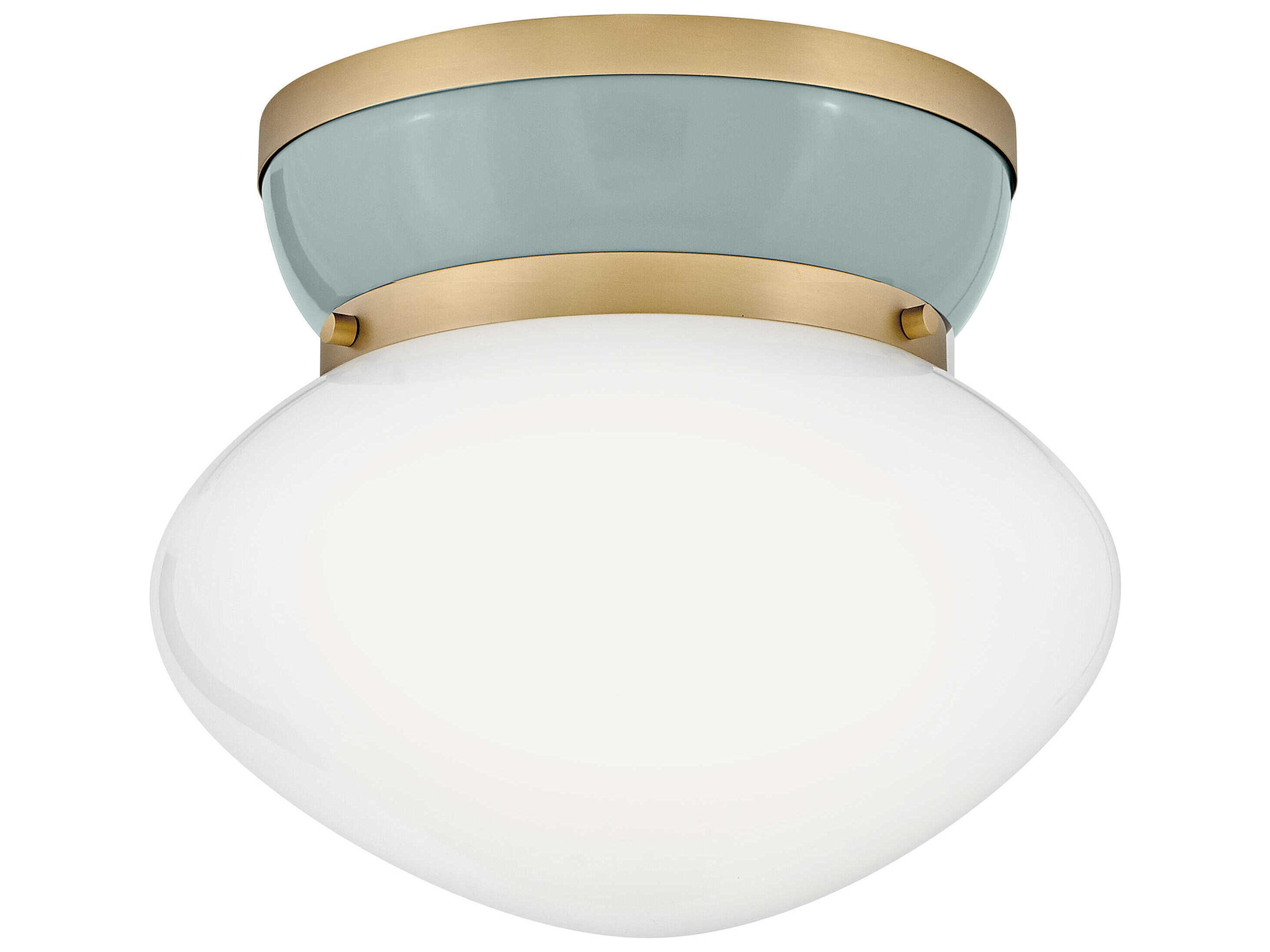 Lark Living Lucy 1-Light Lacquered Brass Seafoam Green Flush Mount