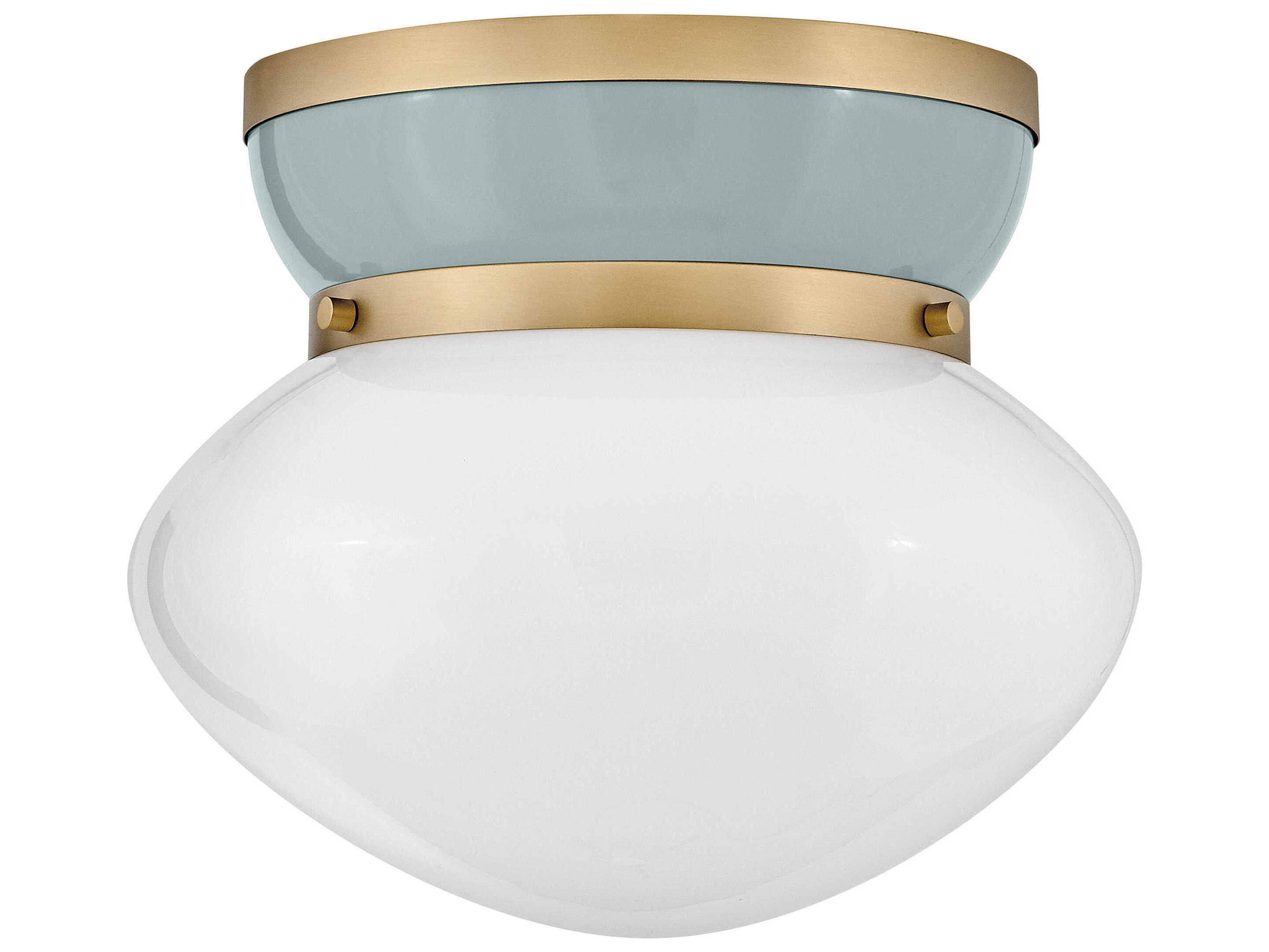 Lark Living Lucy 1-Light Lacquered Brass Seafoam Green Flush Mount