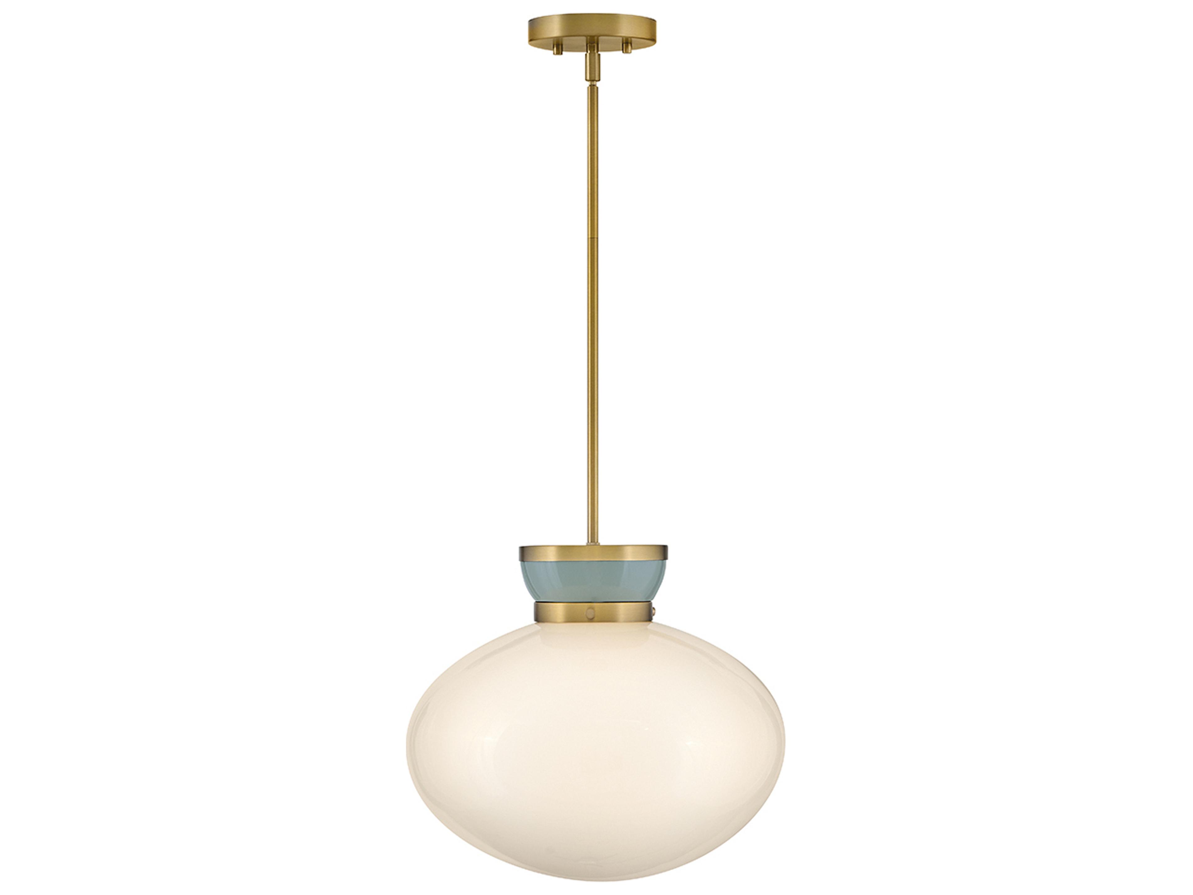 Lucy 1-Light Lacquered Brass Seafoam Pendant