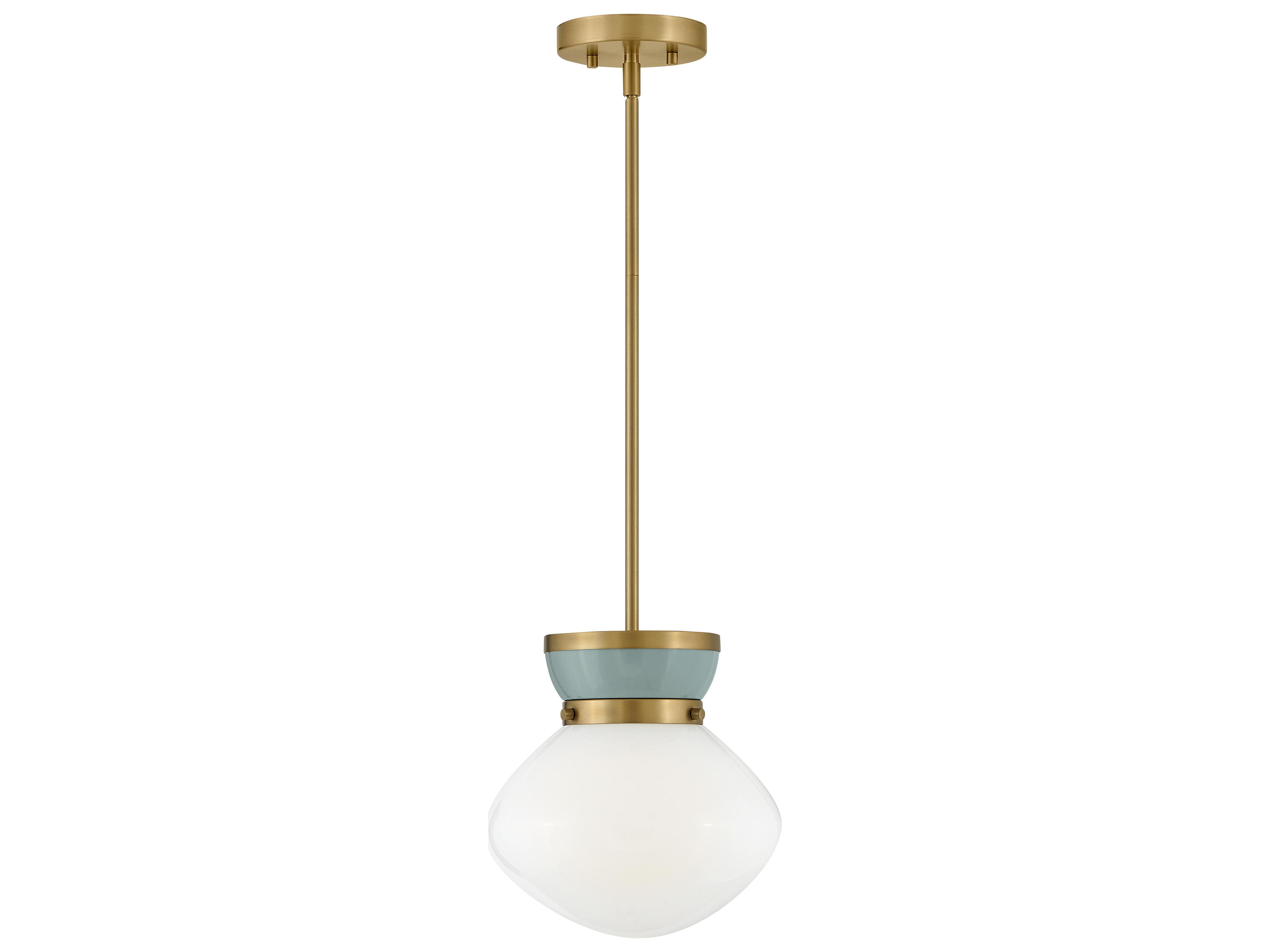 Lucy 1-Light Lacquered Brass Seafoam Green Mini Pendant
