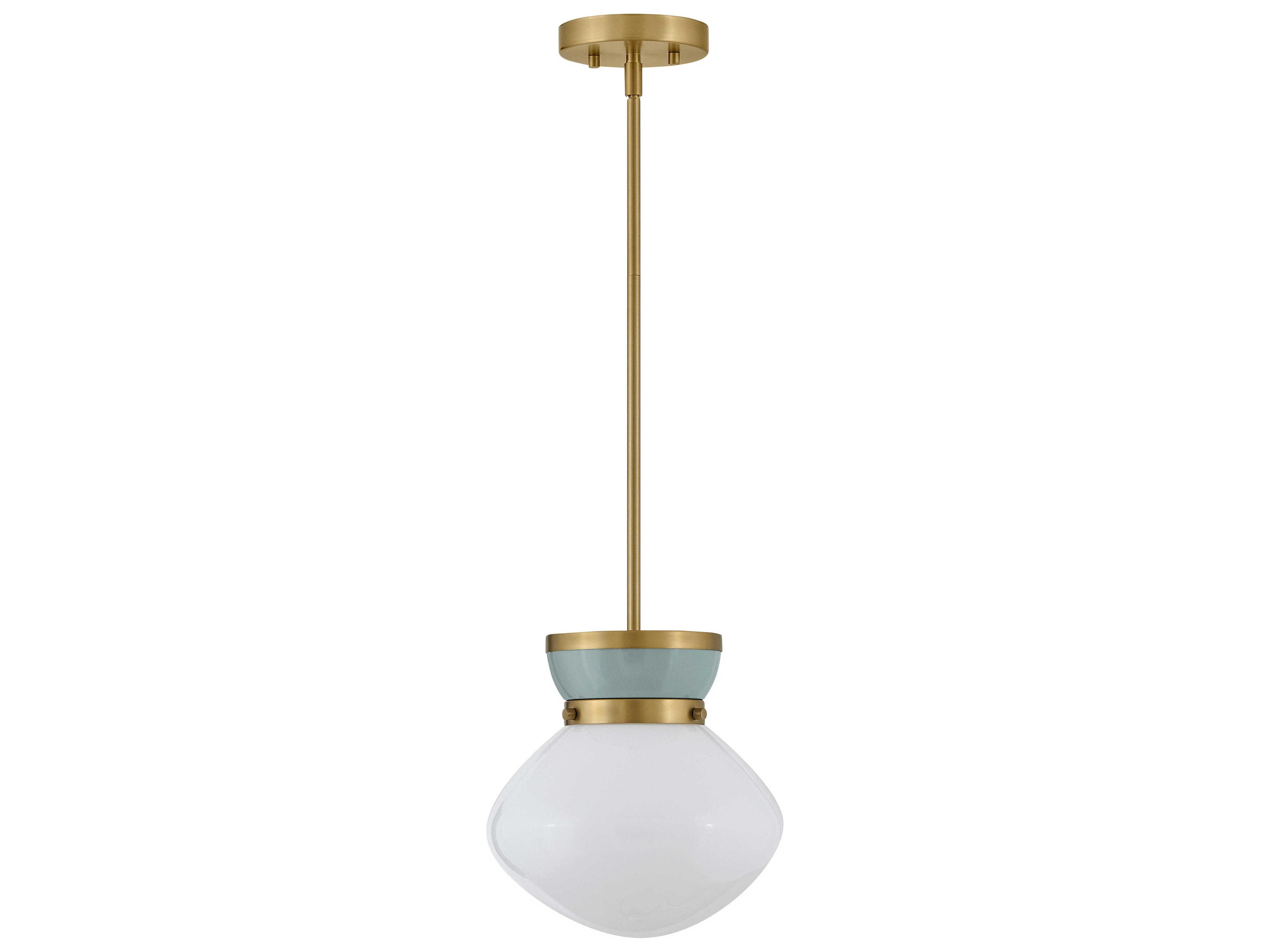 Lark Living Lucy 1-Light Lacquered Brass Seafoam Green Mini Pendant