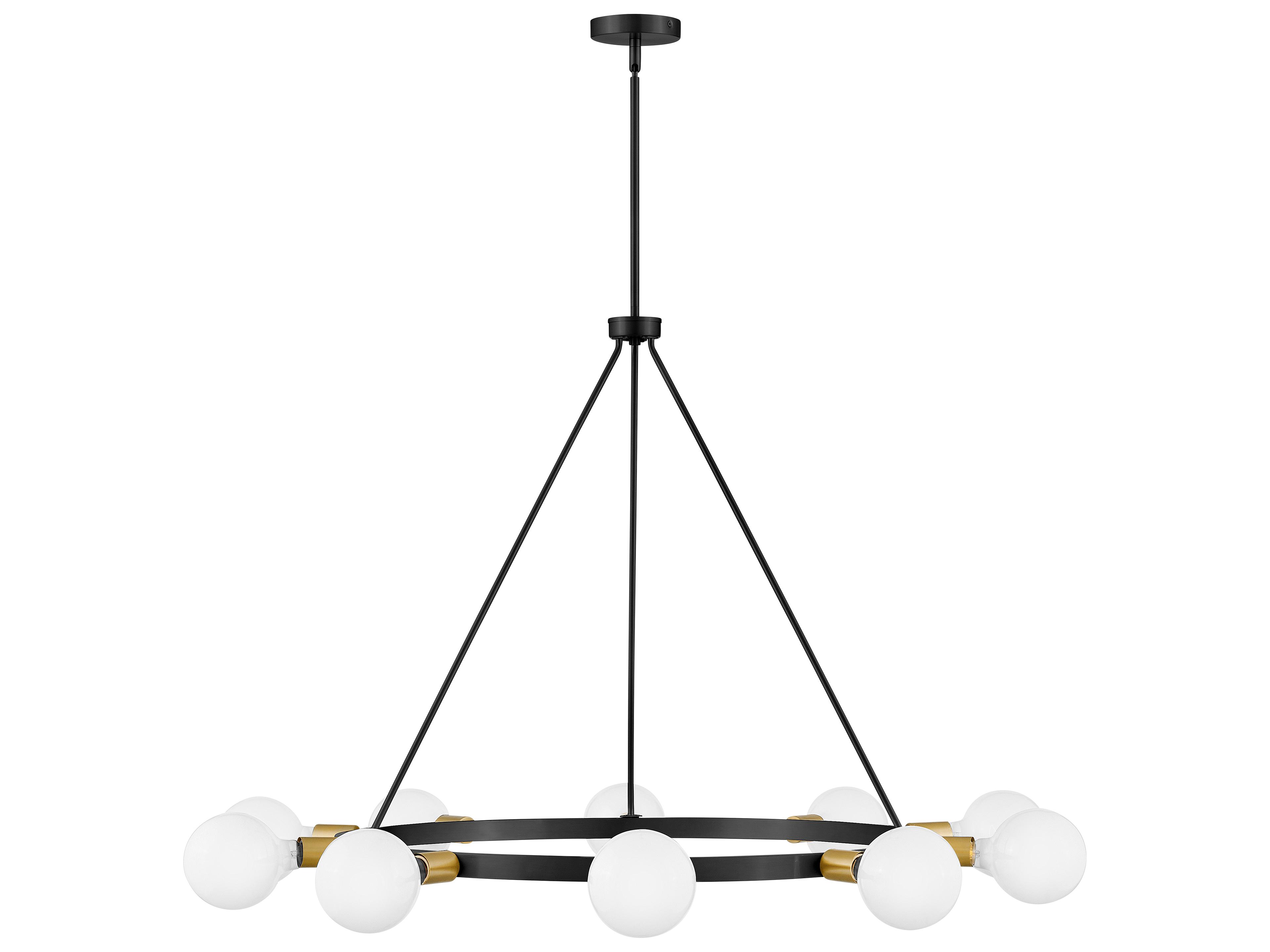 Orla 10-Light Black Lacquered Brass Chandelier