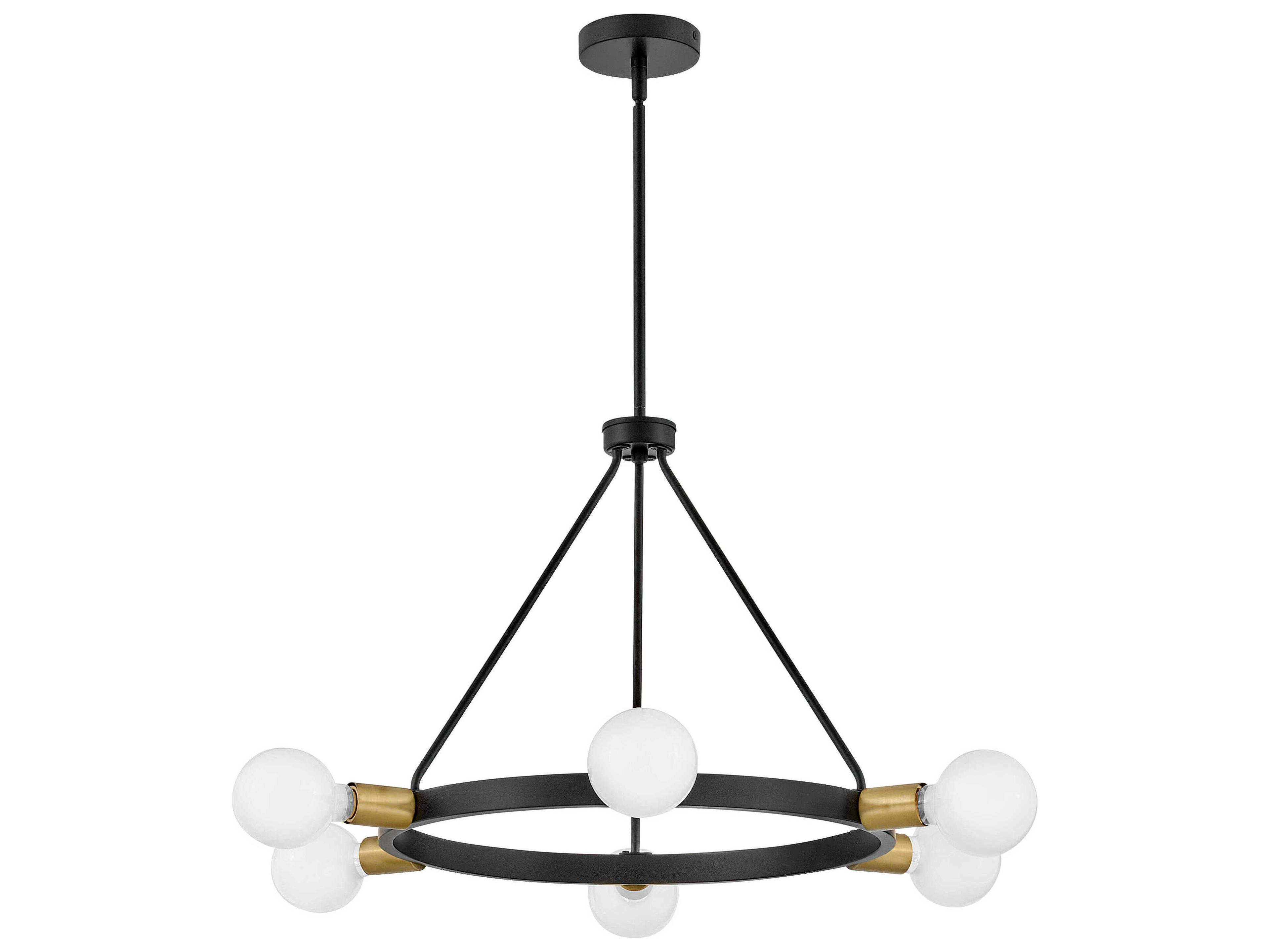 Lark Living Orla 6-Light Black Lacquered Brass Chandelier
