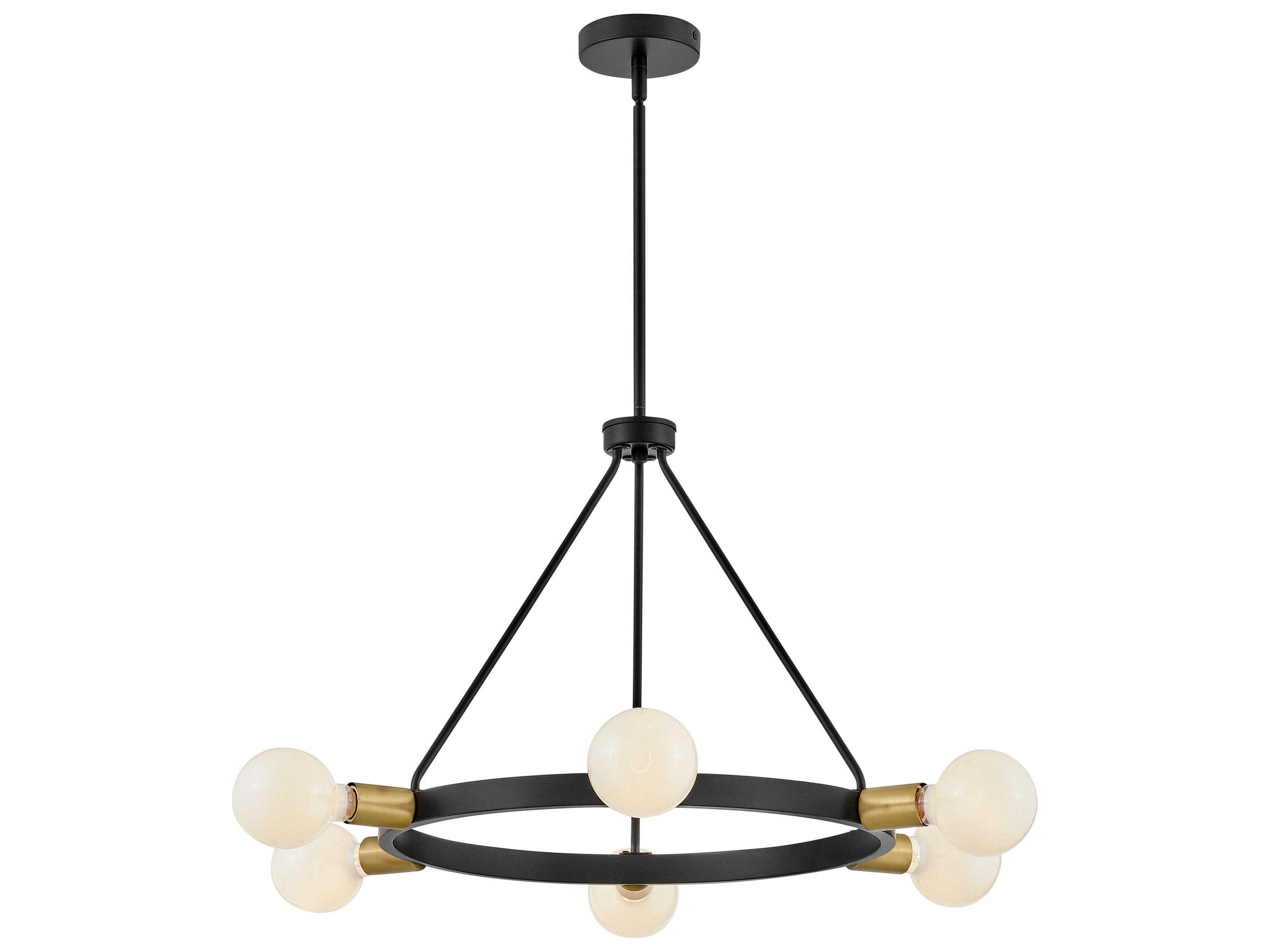 Lark Living Orla 6-Light Black Lacquered Brass Chandelier