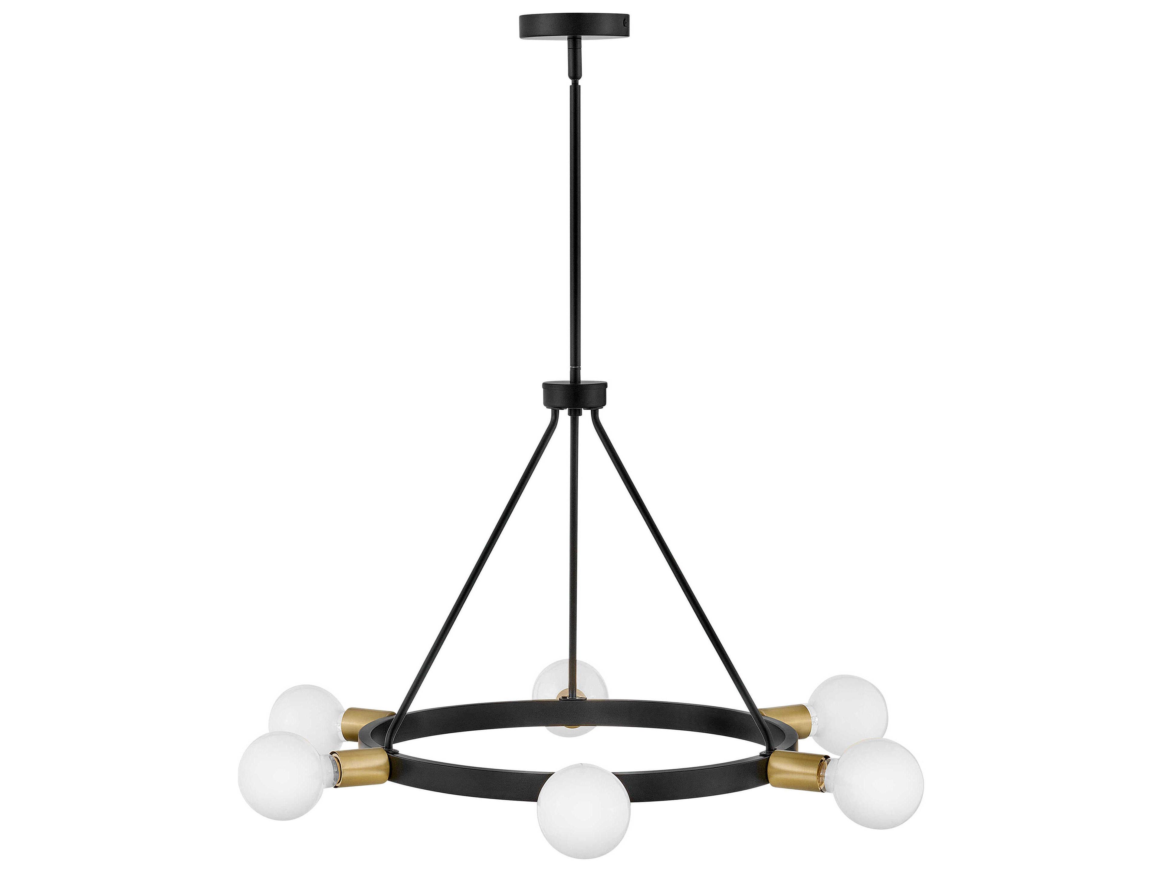 Lark Living Orla 6-Light Black Lacquered Brass Chandelier