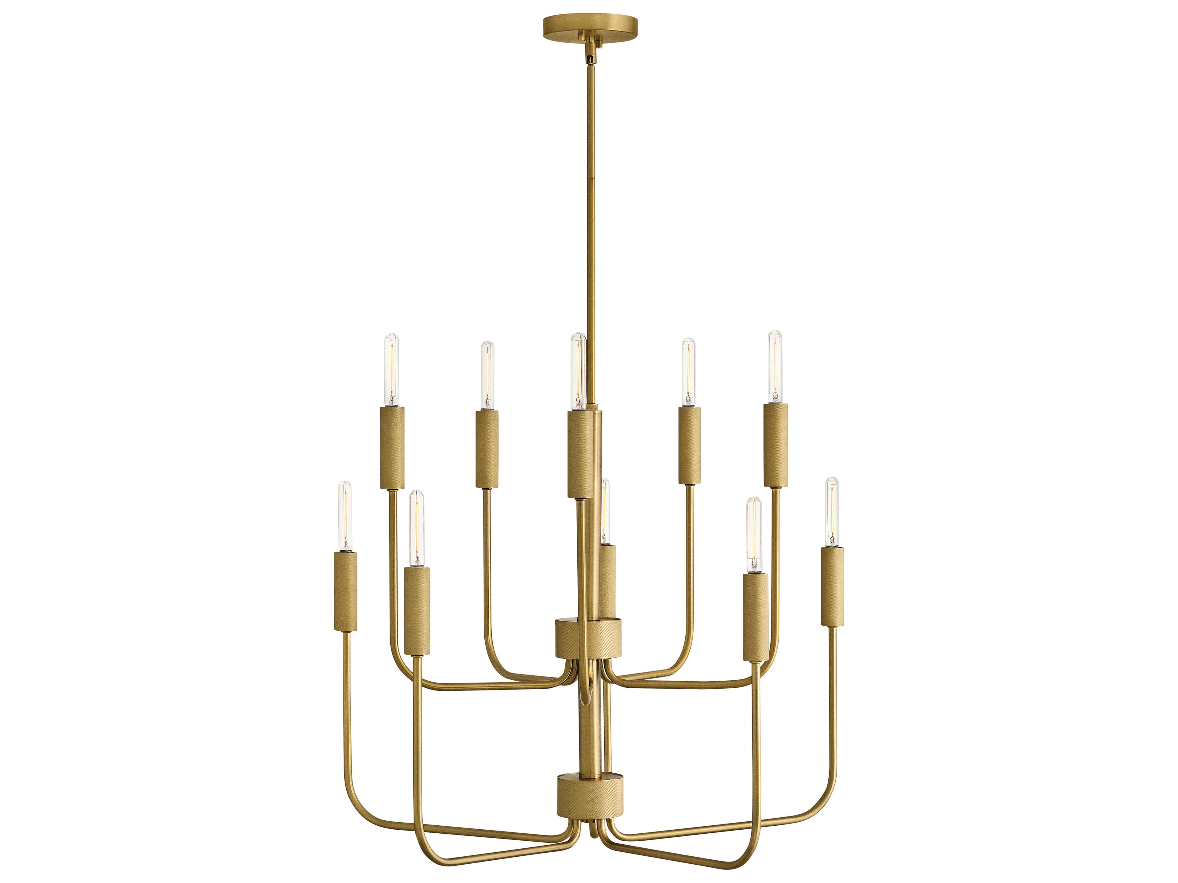Austen 10-Light Lacquered Brass Candelabra Chandelier