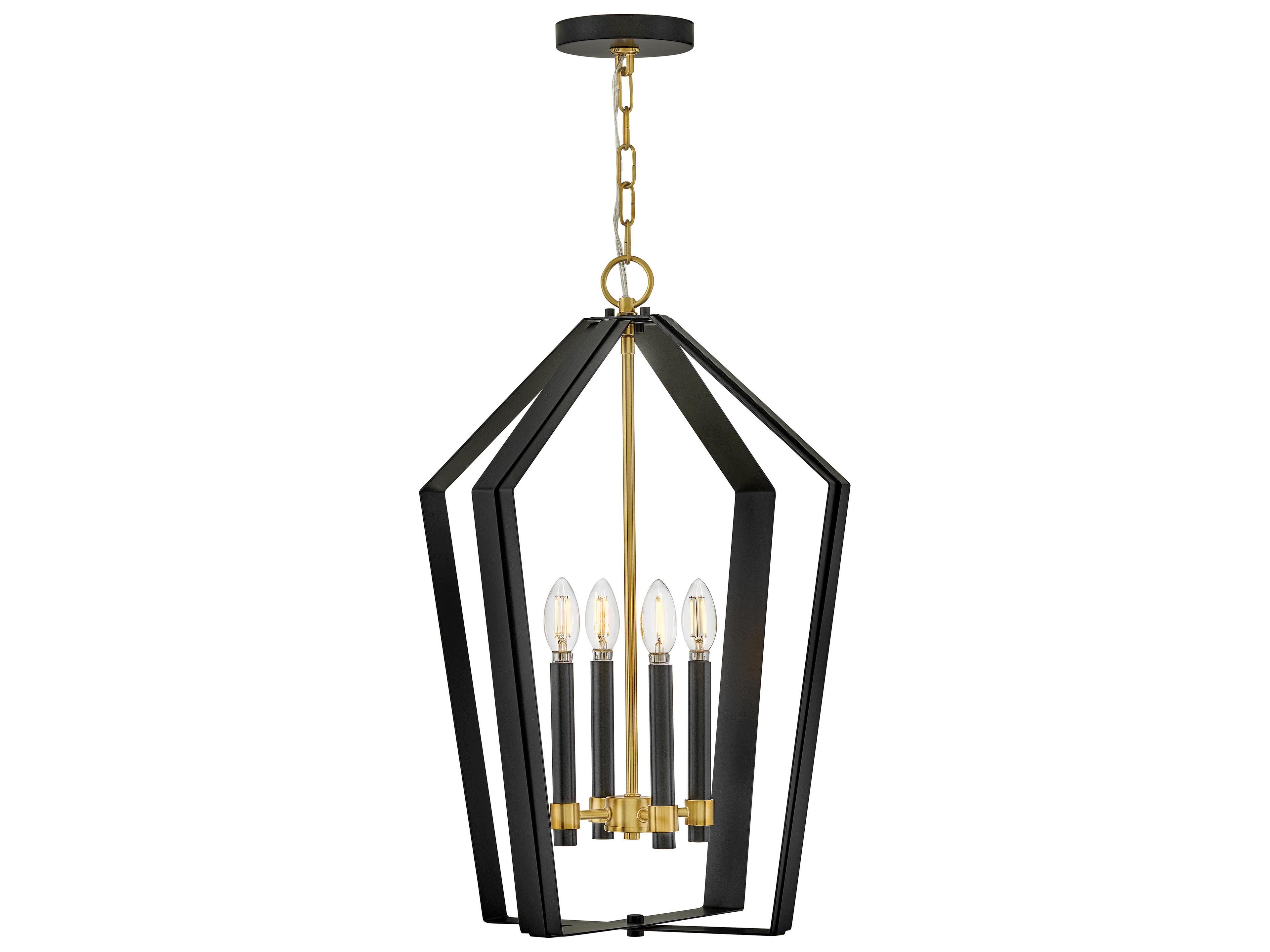 Sammi 4-Light Black Lacquered Brass Pendant