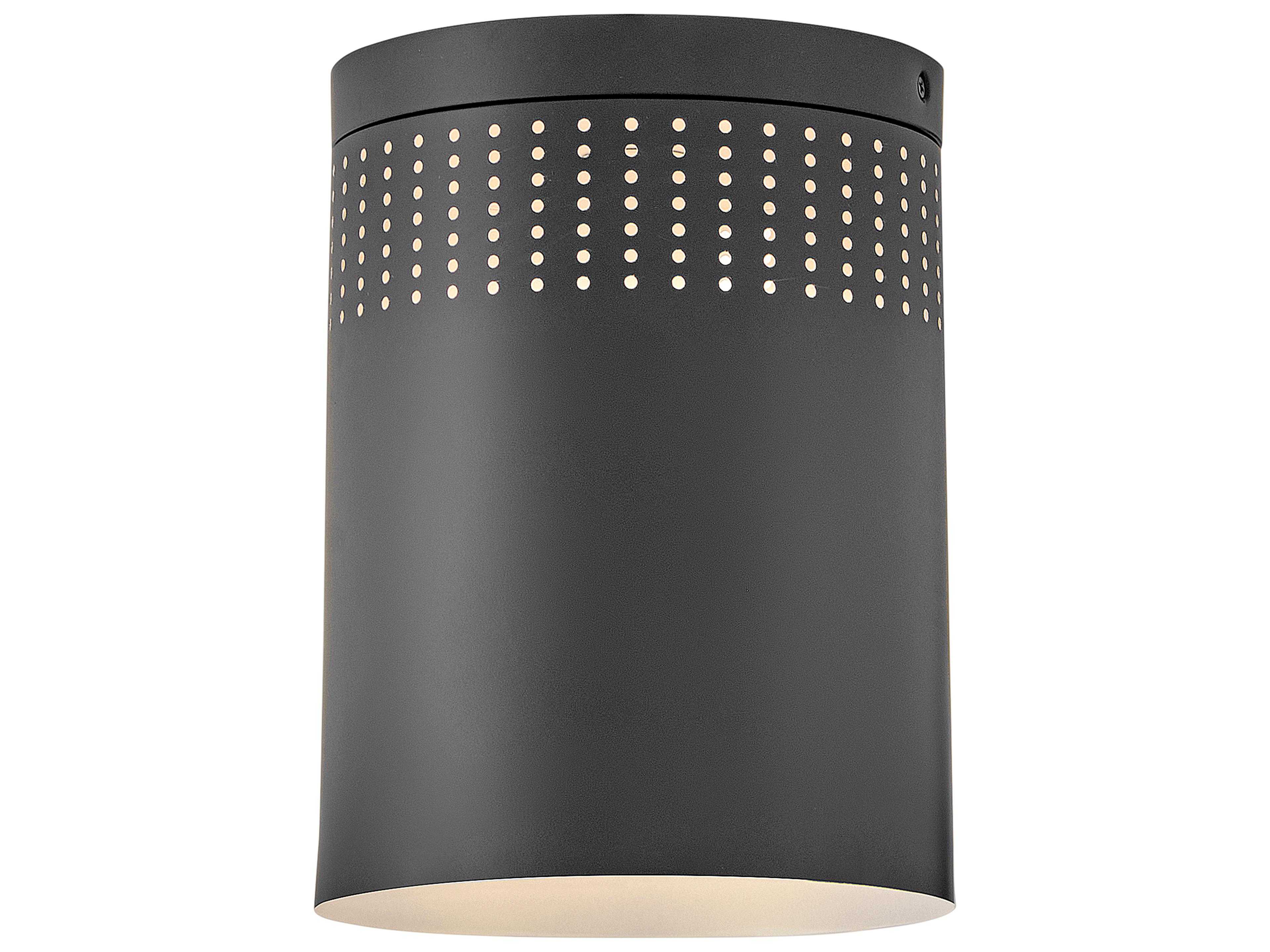 Casey 1-Light Black Cylinder Flush Mount