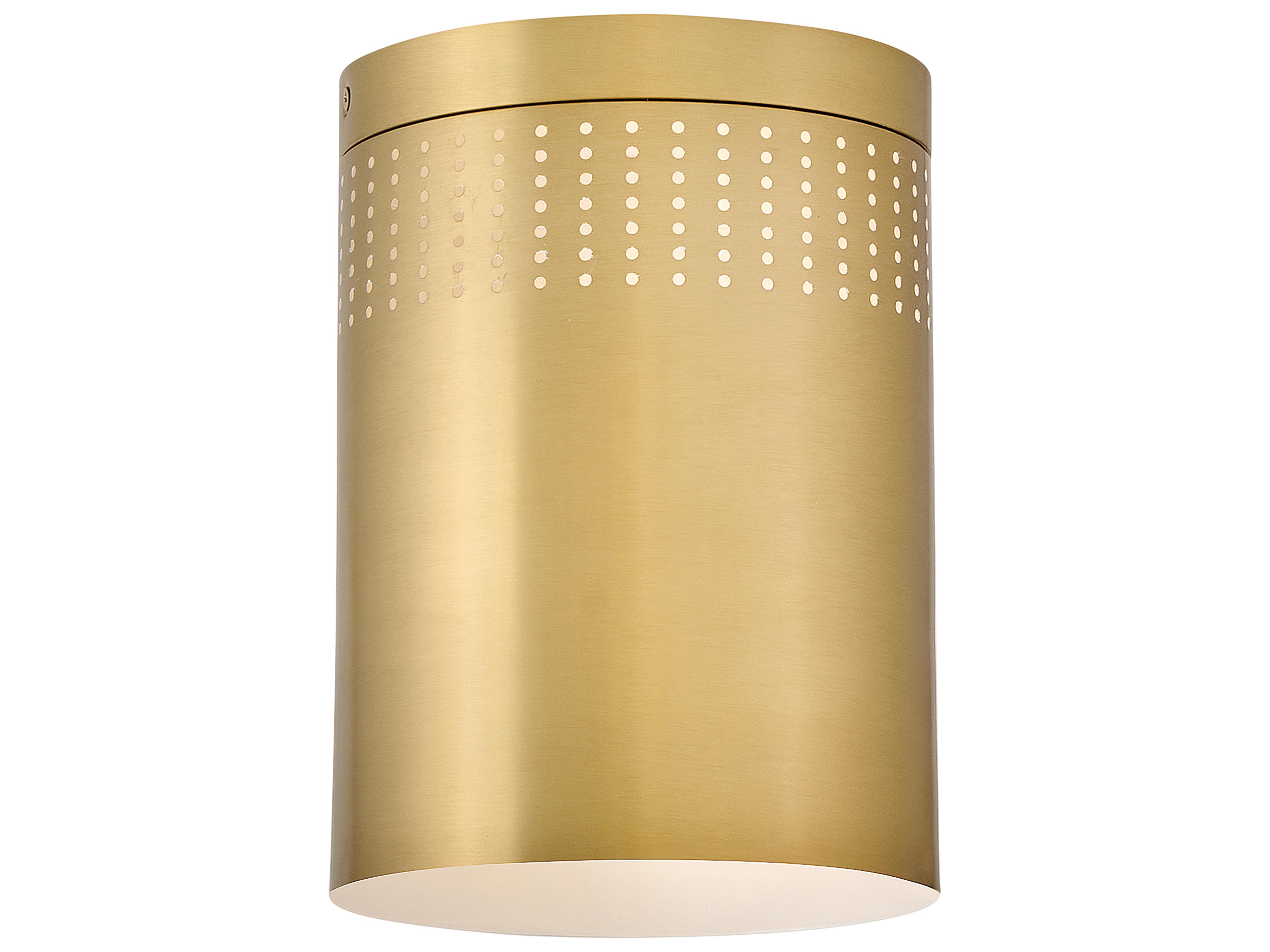 Casey 1-Light Lacquered Brass Cylinder Flush Mount