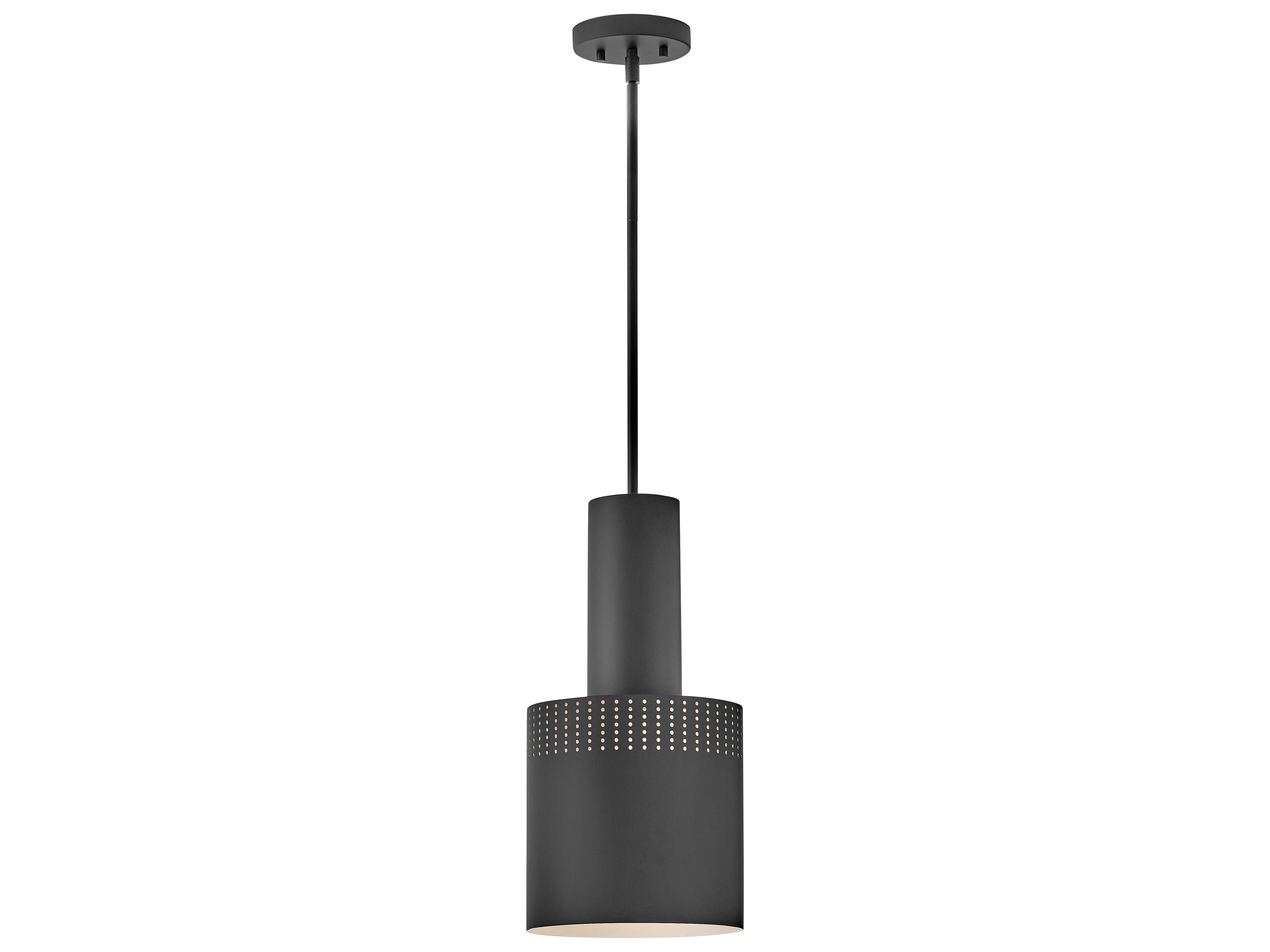 Casey 1-Light Black Cylinder Mini Pendant