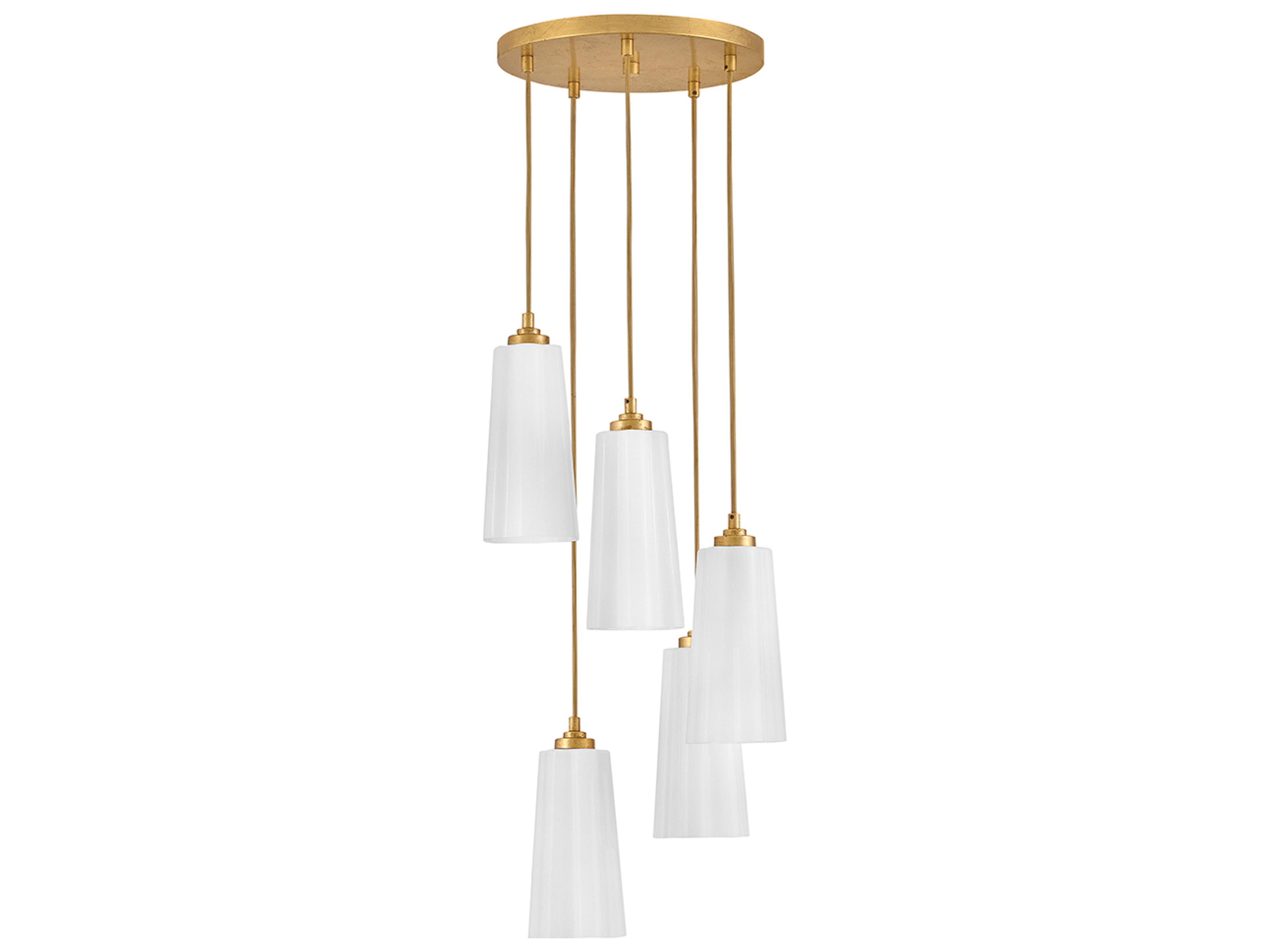 Lark Living Honey 5-Light Distressed Brass Cylinder Pendant
