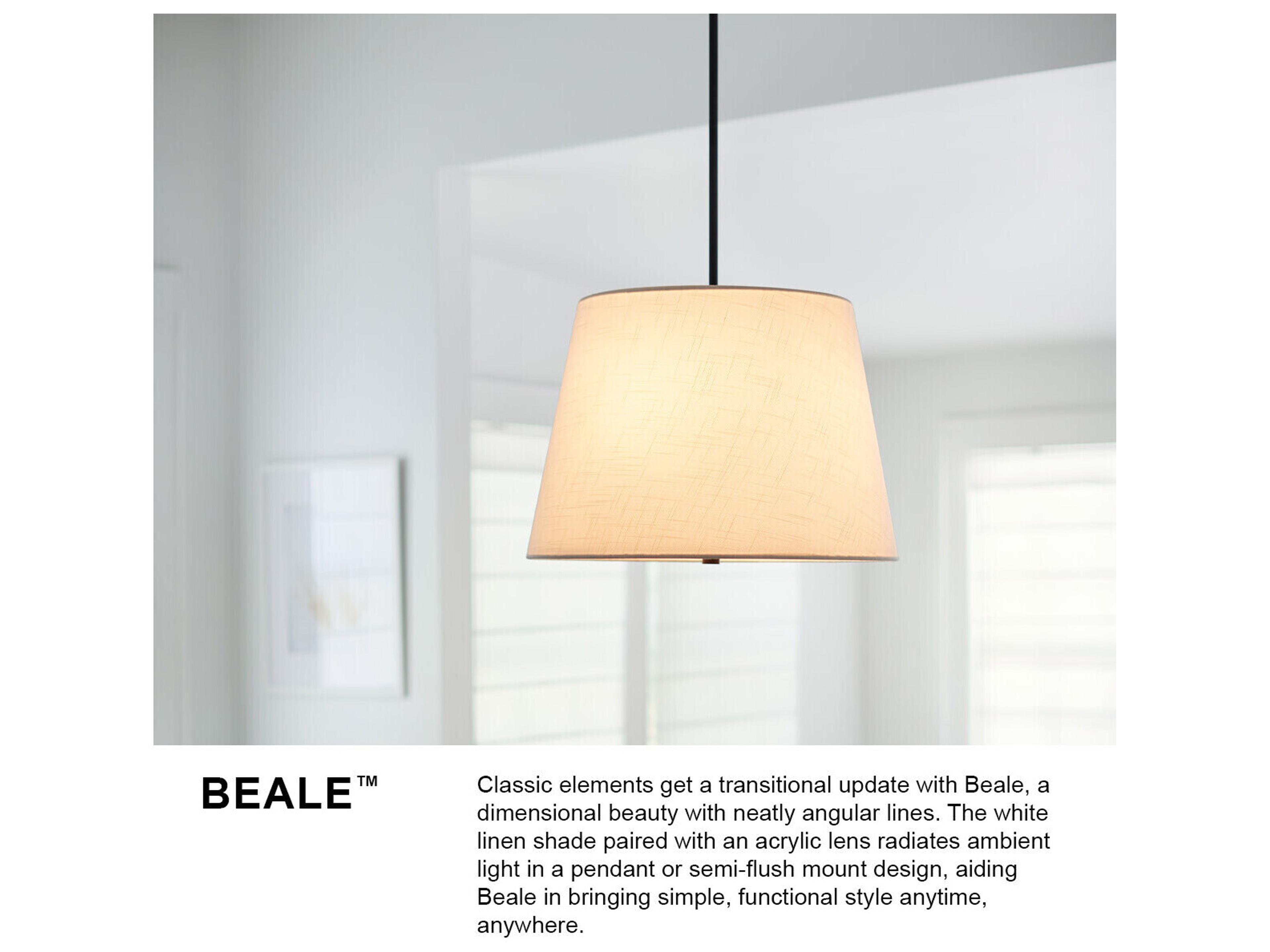 Lark Living Beale 2-Light Lacquered Brass Drum Flush Mount