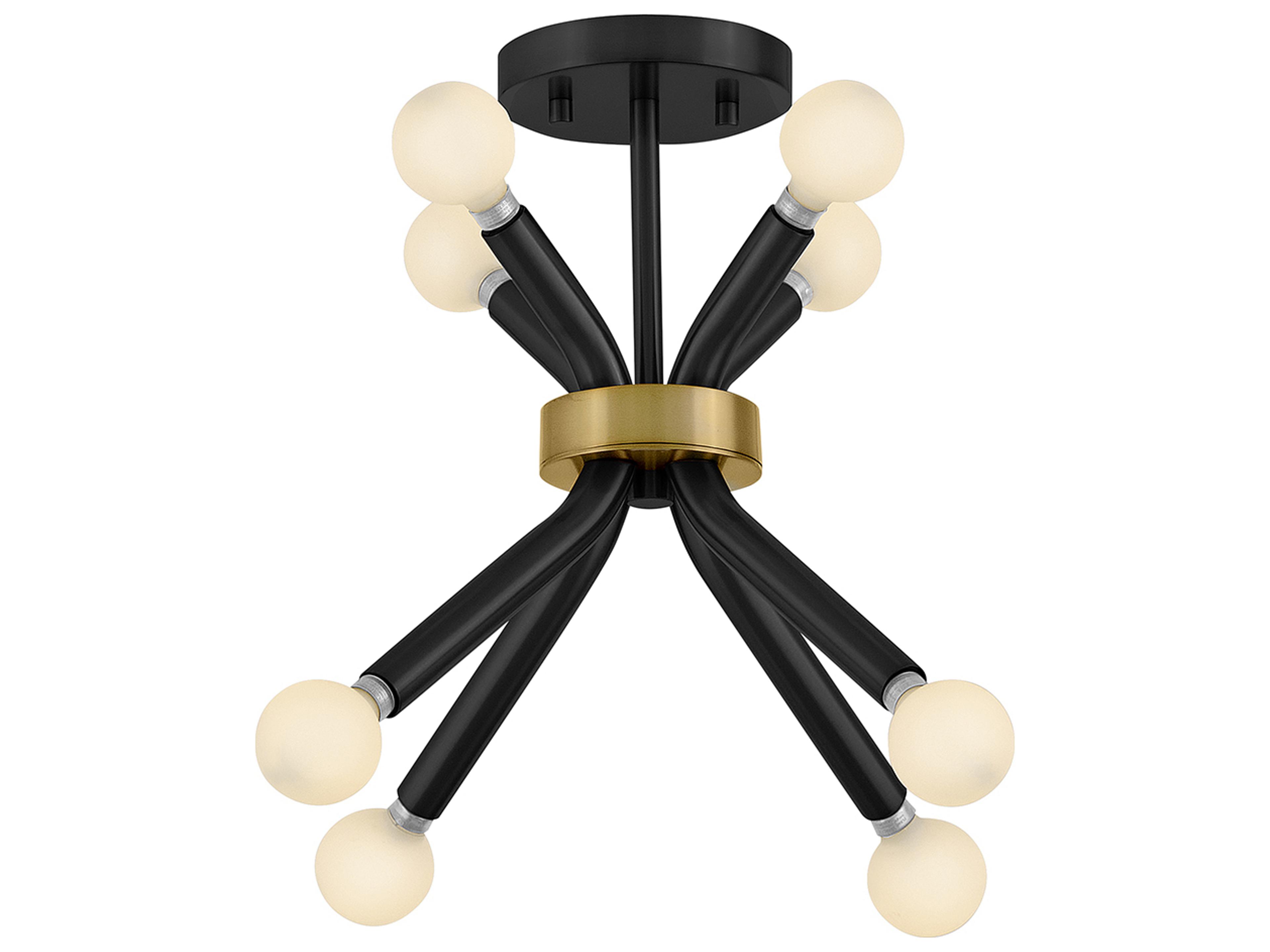 Axton 8-Light Black Lacquered Brass Linear Mini Pendant