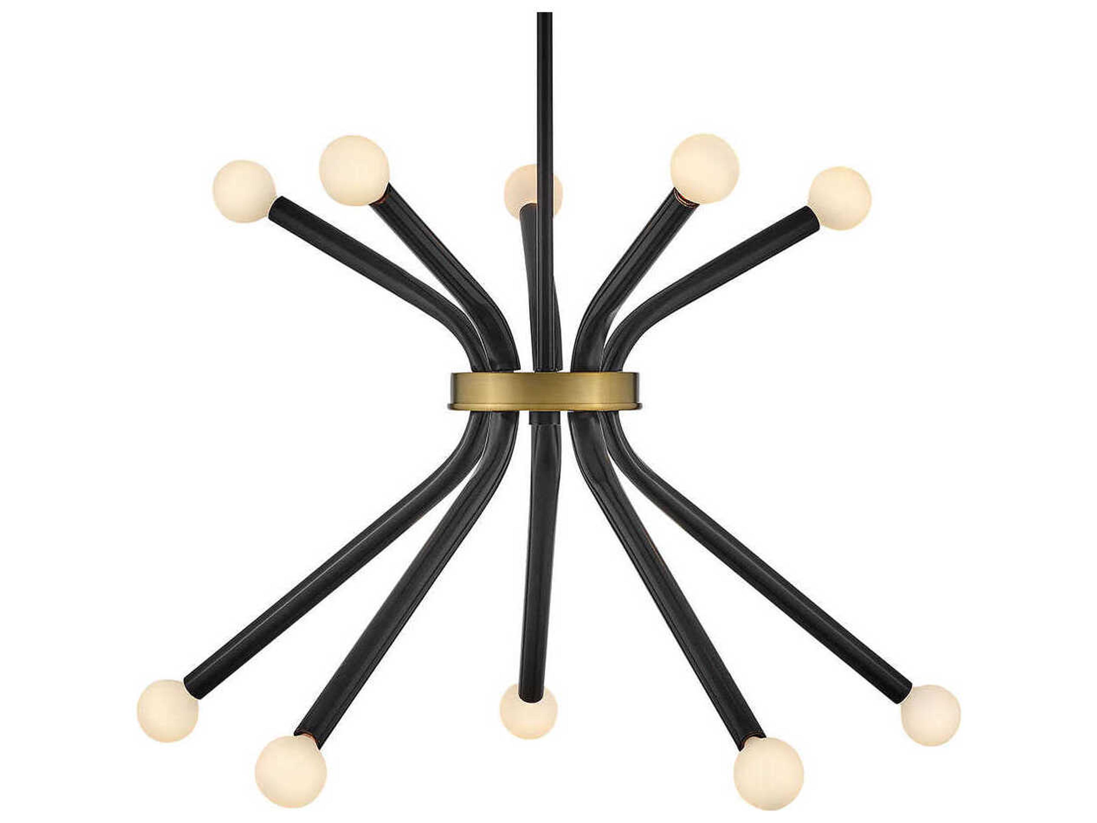 Lark Living Axton 10-Light Black Lacquered Brass Chandelier