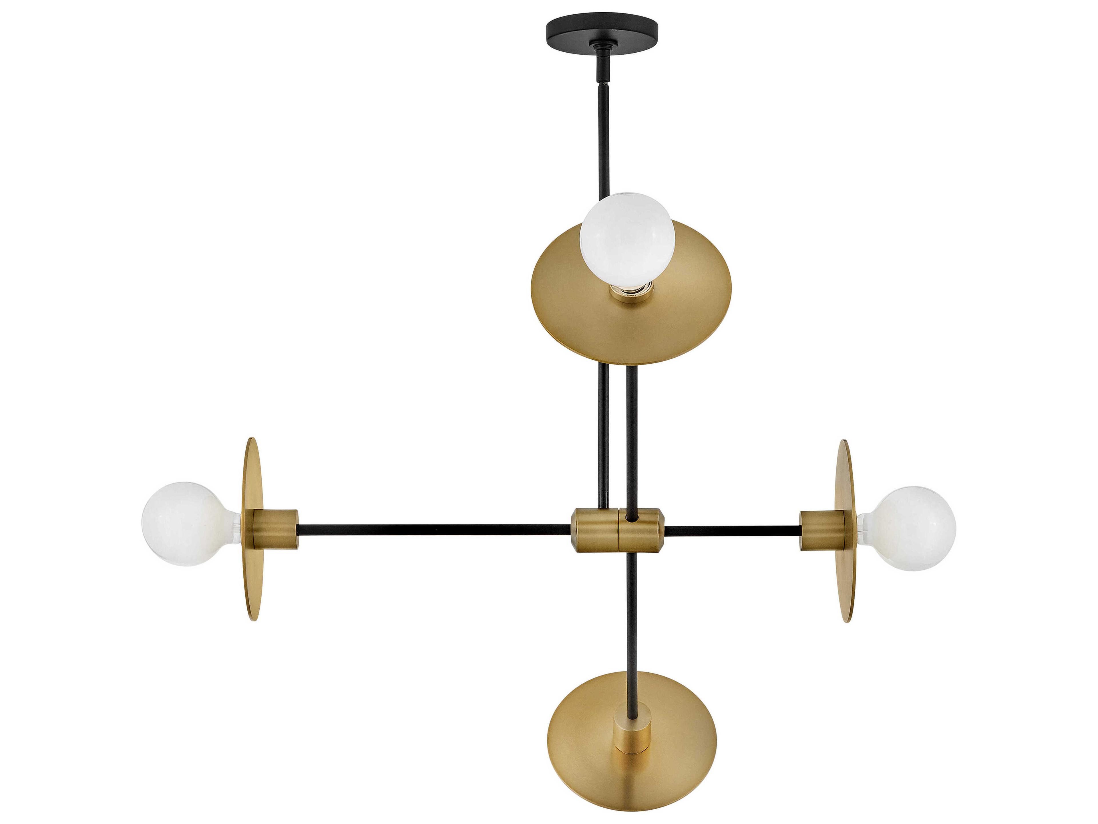 Lark Living Lulu 4-Light Lacquered Brass Black Sputnik Chandelier