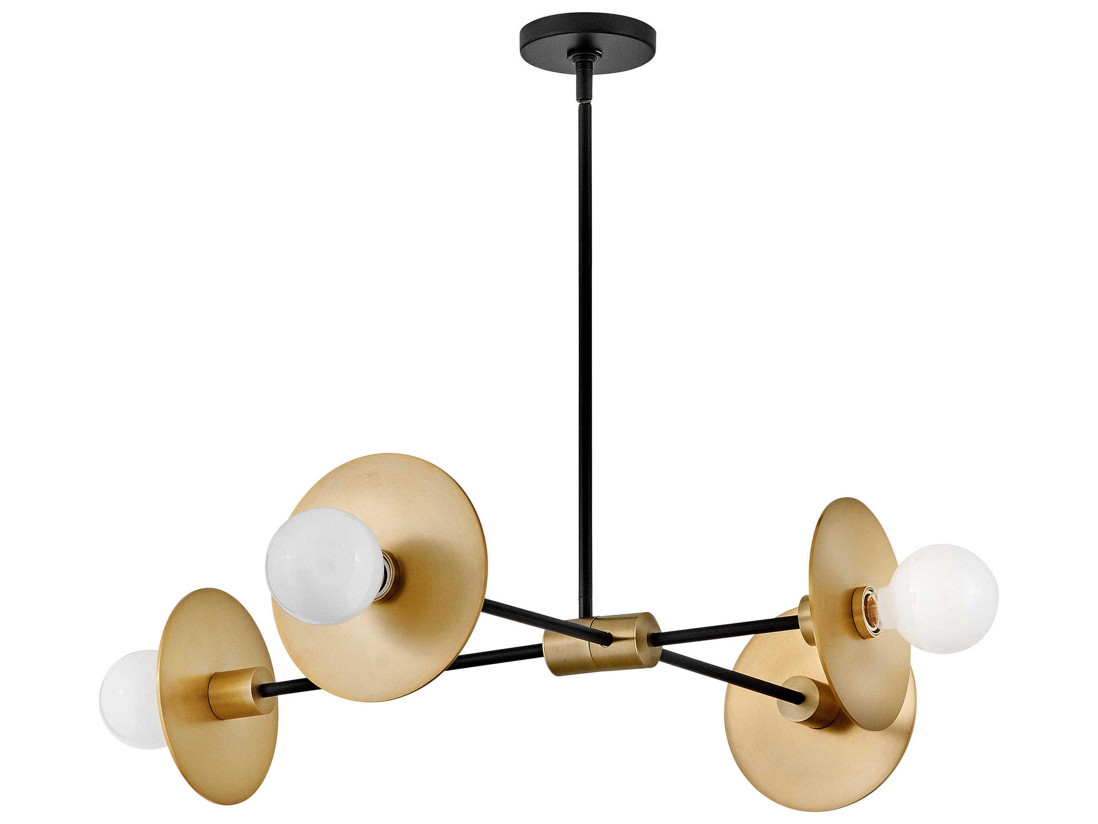 Lark Living Lulu 4-Light Lacquered Brass Black Sputnik Chandelier