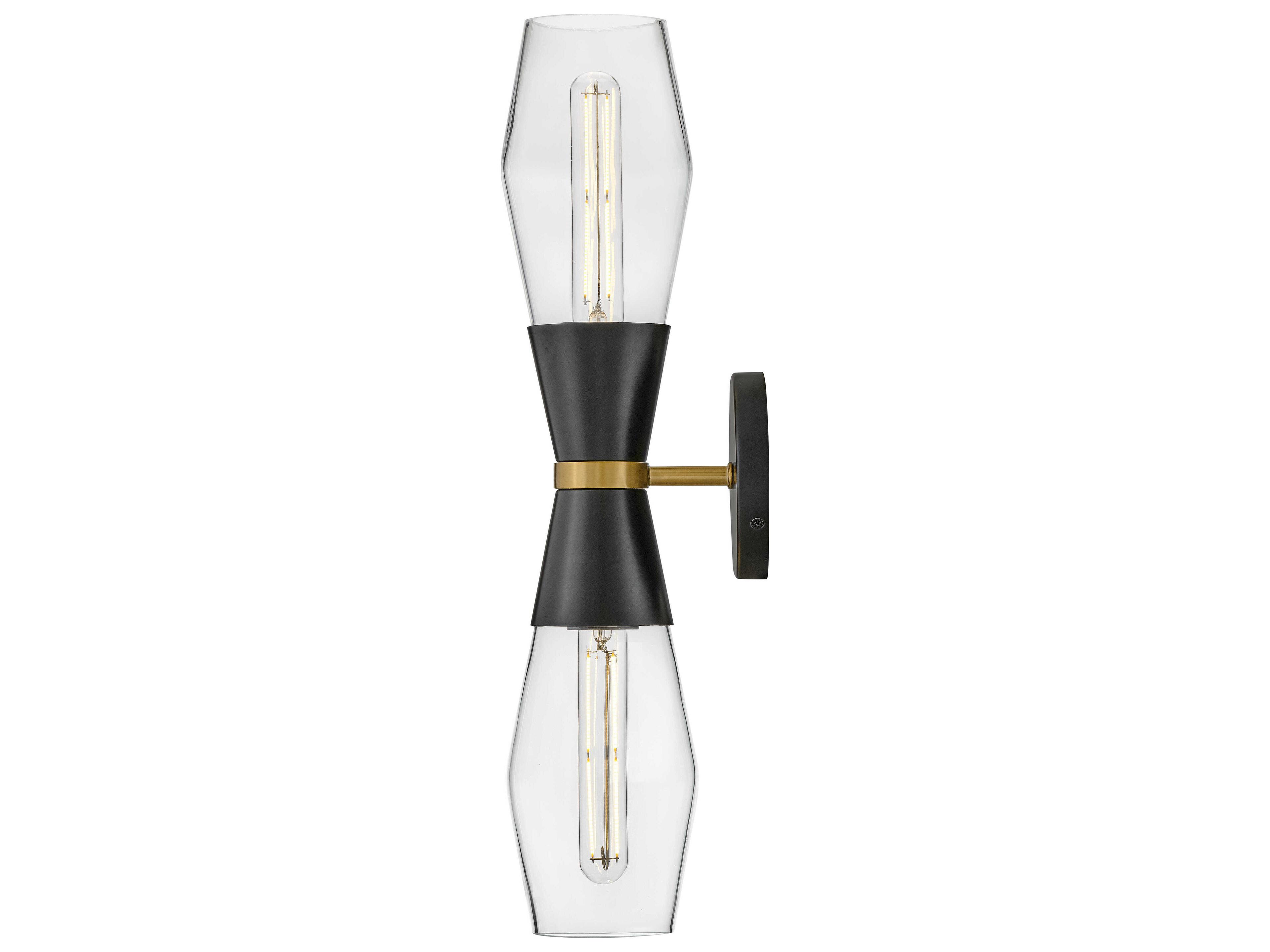 Lark Living Livie 2-Light Black Lacquered Brass Vanity Light