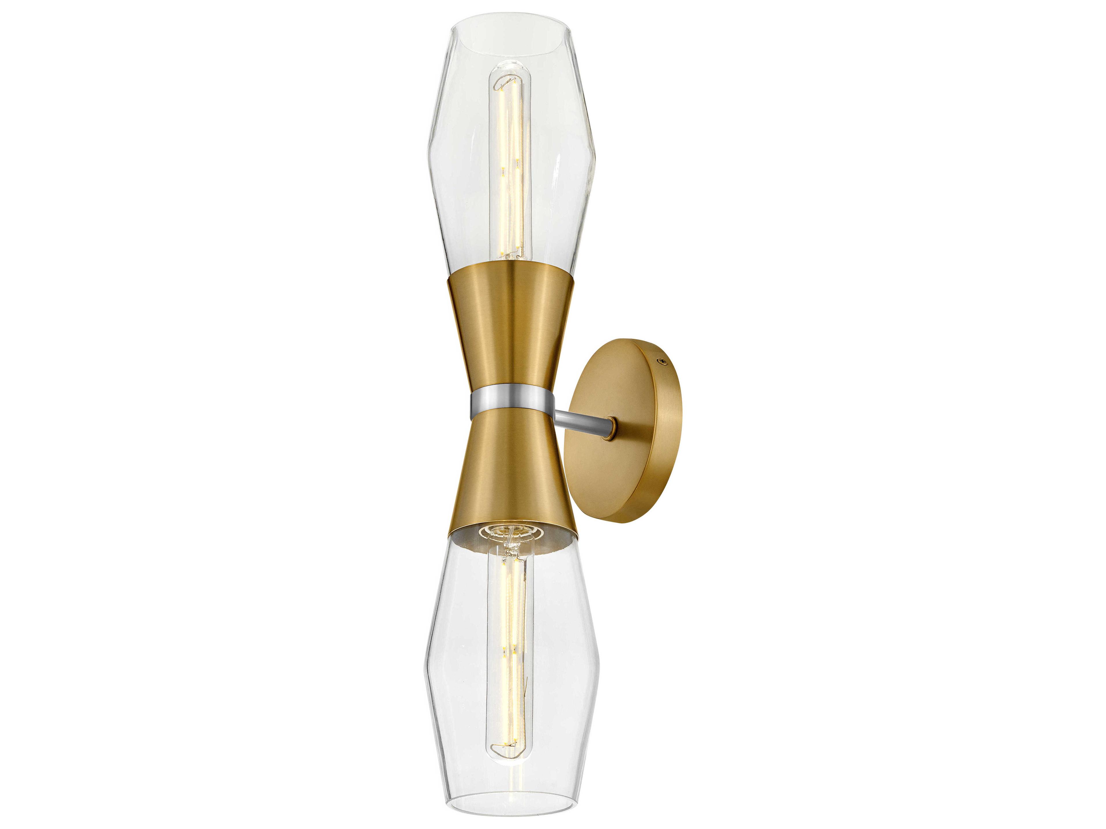 Lark Living Livie 2-Light Lacquered Brass Polished Nickel Vanity Light