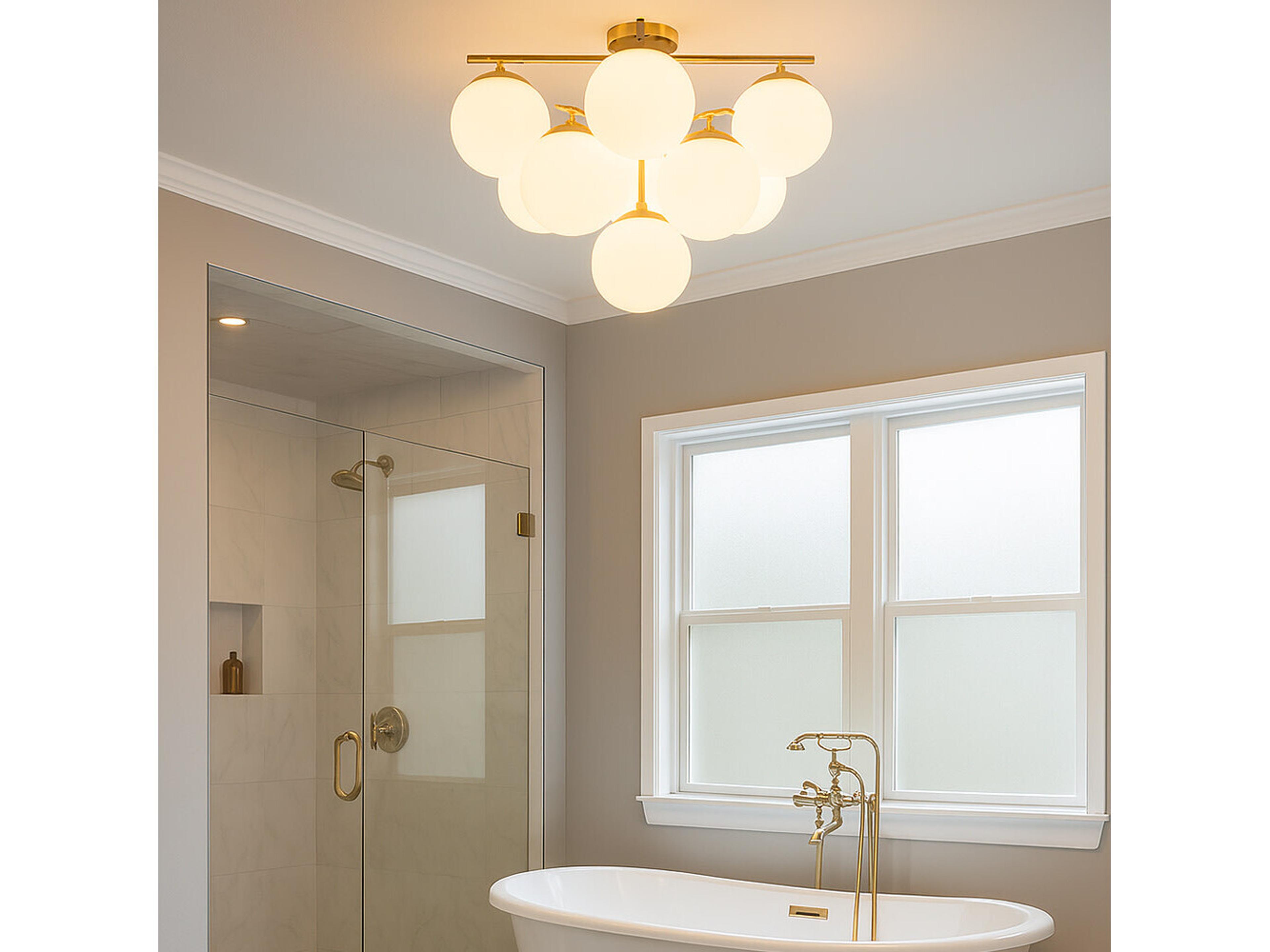 Lark Living Julep 9-Light Lacquered Brass Globe Flush Mount