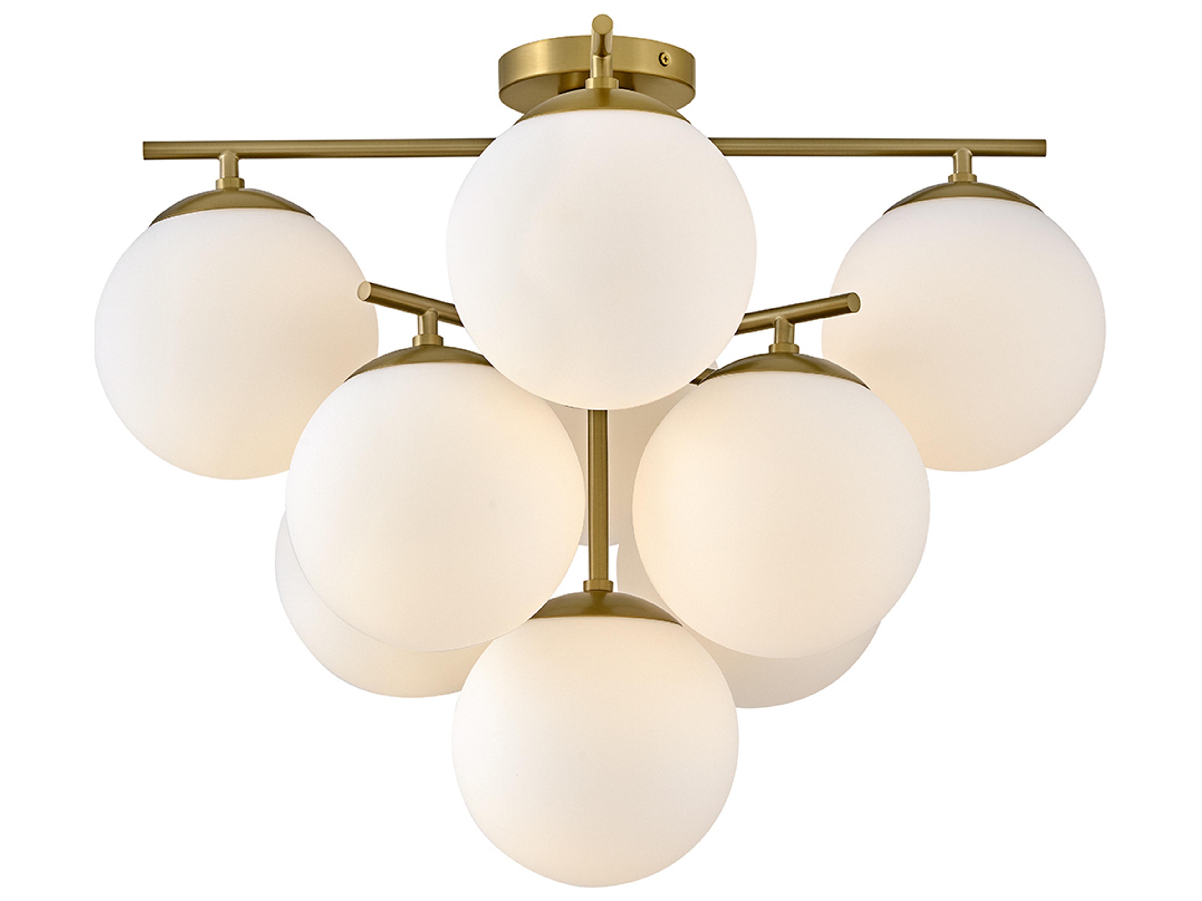 Julep 9-Light Lacquered Brass Globe Flush Mount