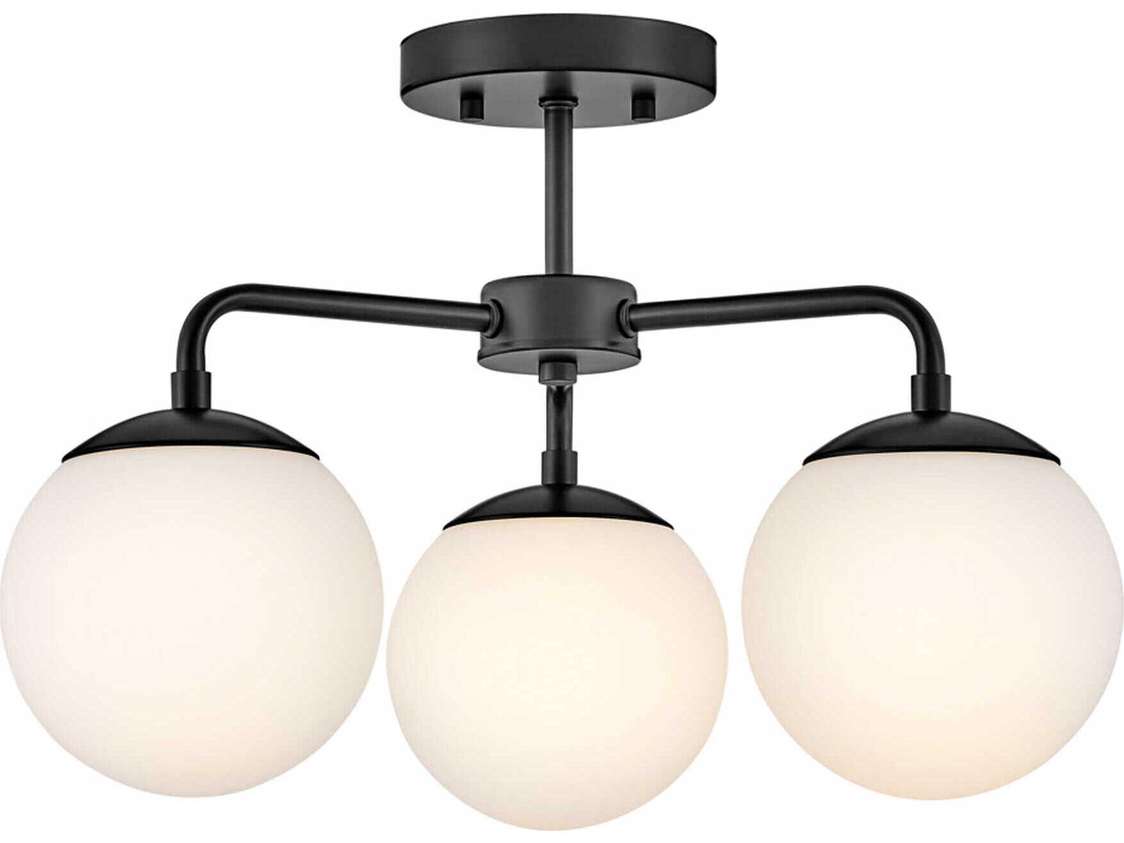 Lark Living Julep 3-Light Black Globe Semi Flush Mount