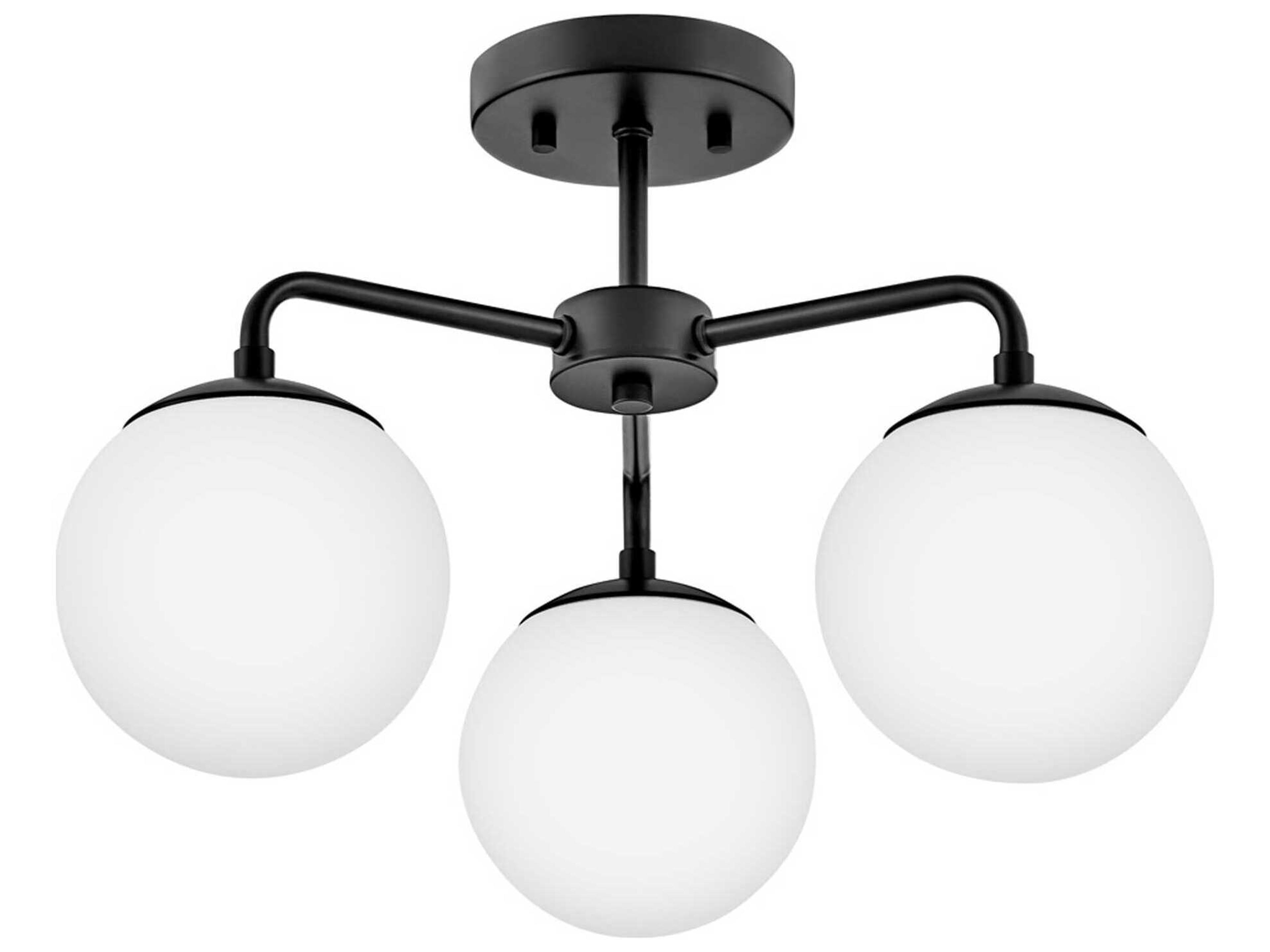Lark Living Julep 3-Light Black Globe Semi Flush Mount