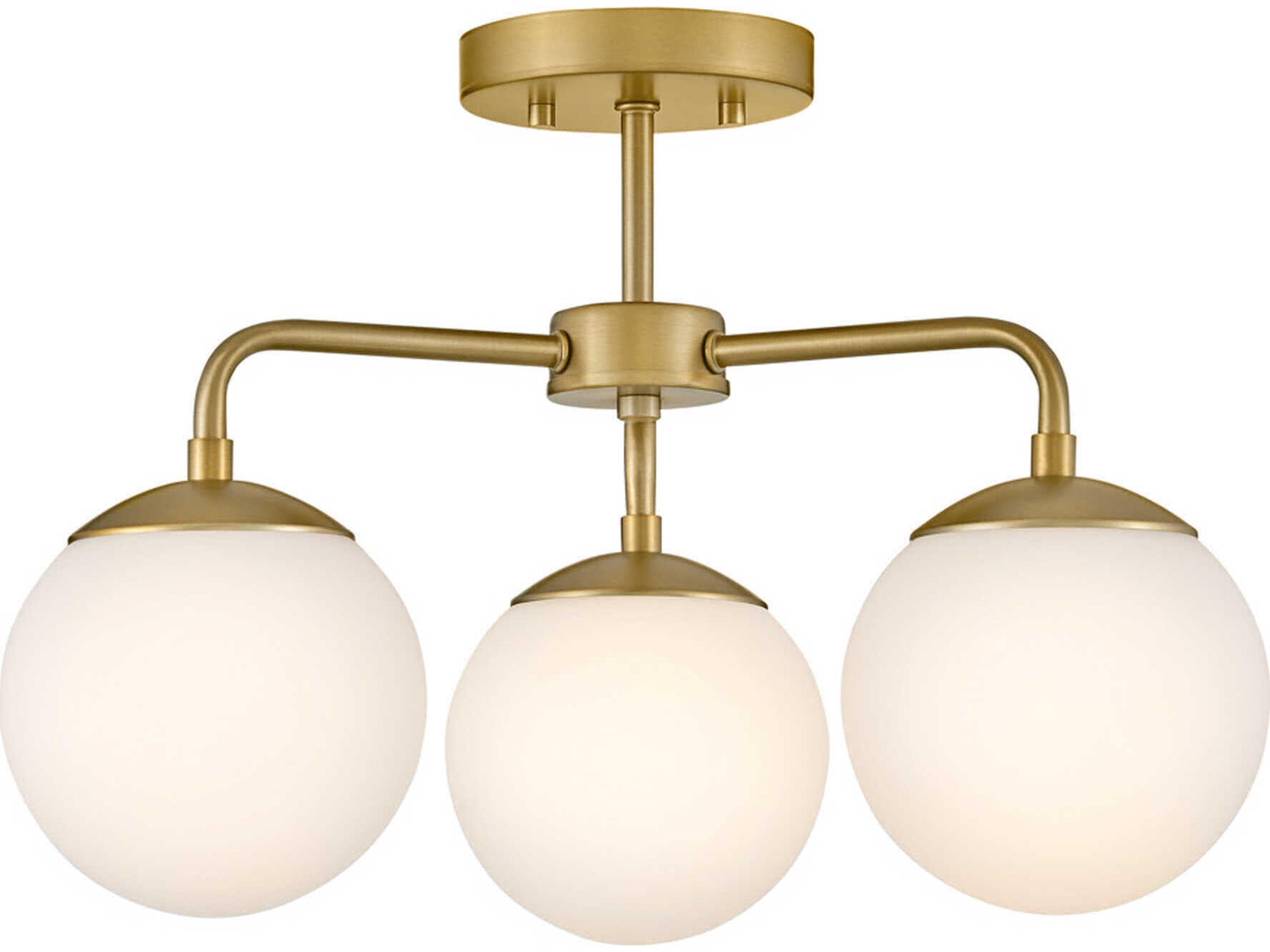 Lark Living Julep 3-Light Lacquered Brass Globe Semi Flush Mount