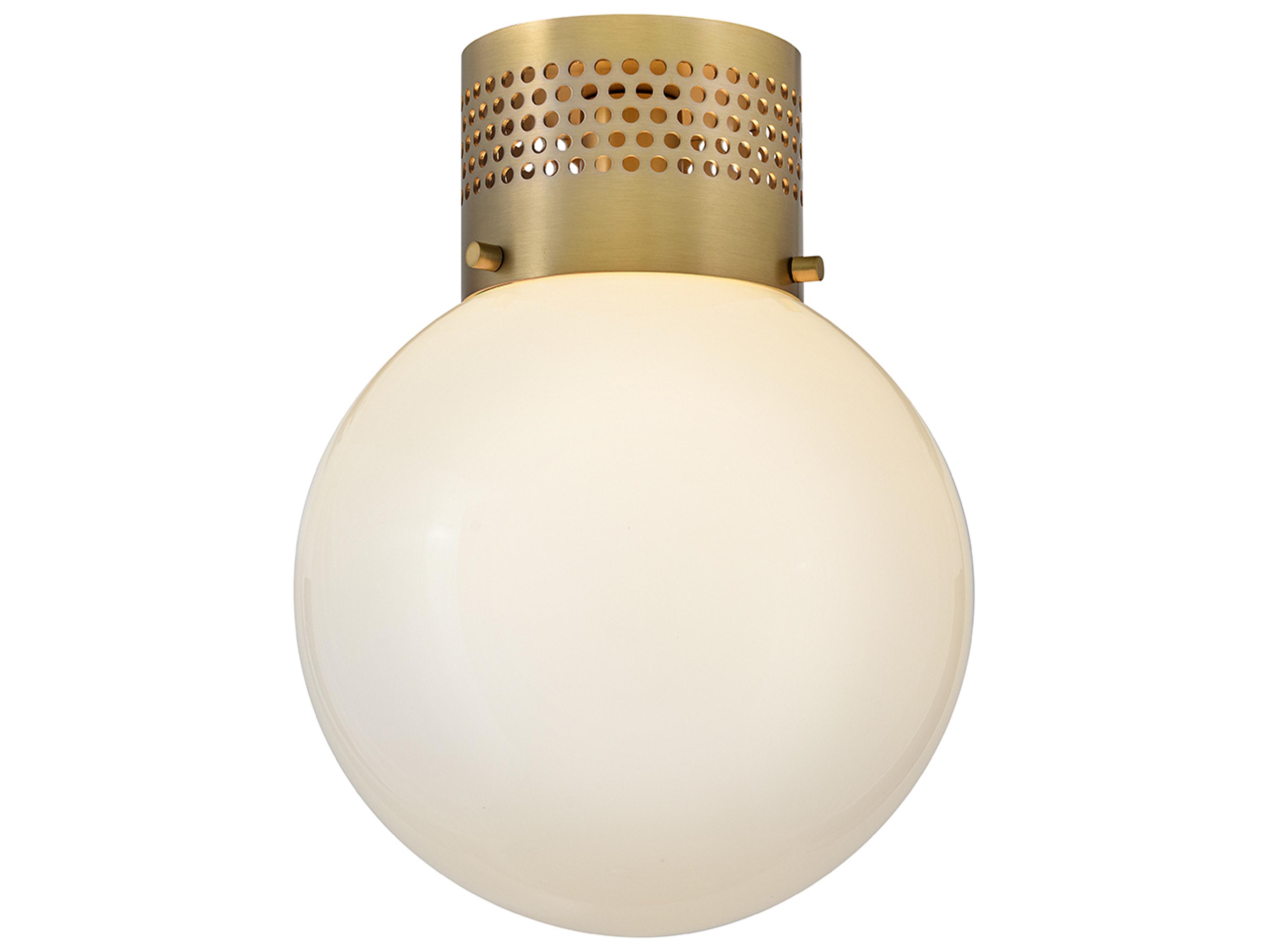 Taj 1-Light Lacquered Brass Globe Flush Mount