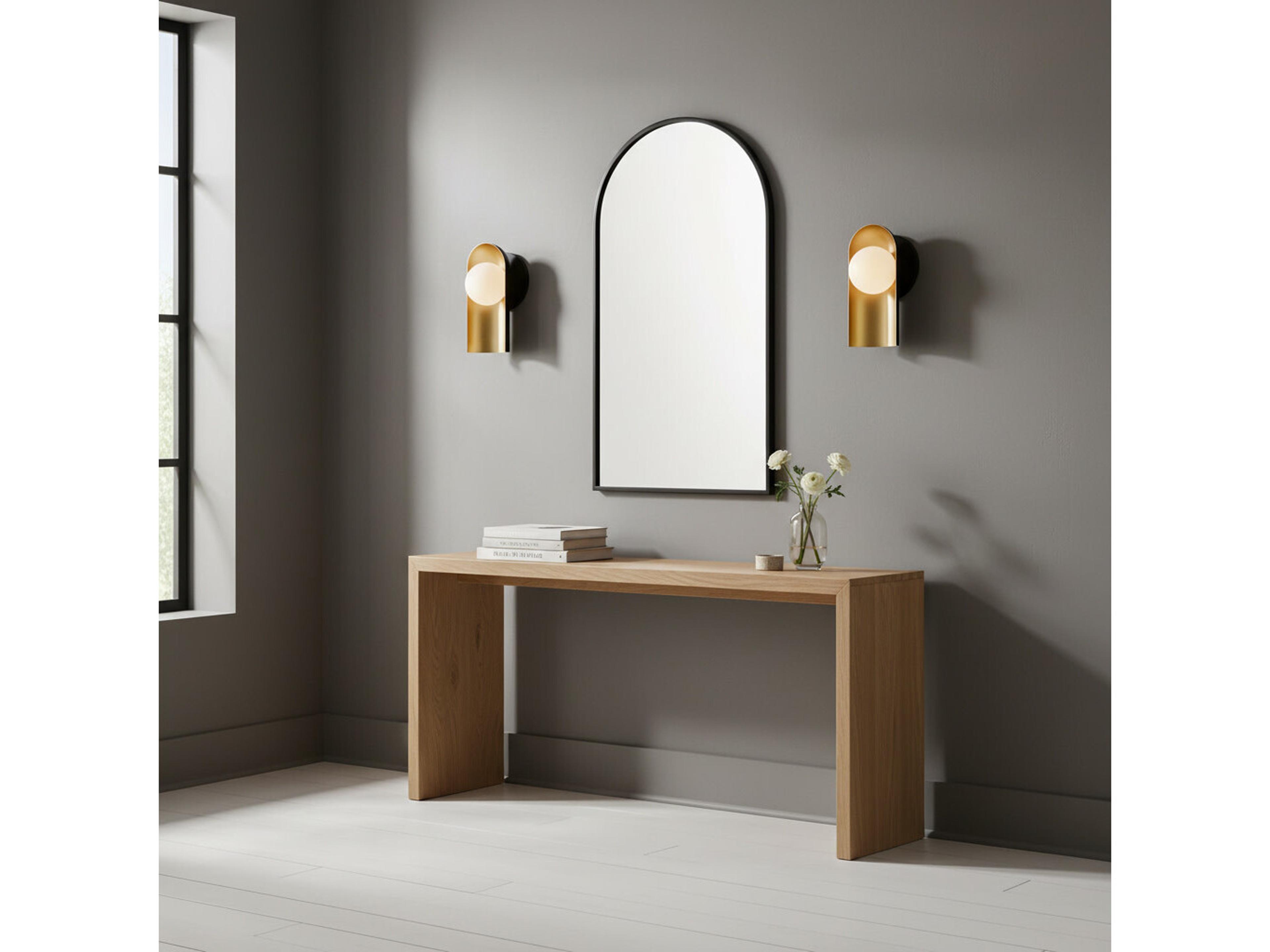 Lark Living Zuri 1-Light Black Lacquered Brass Wall Sconce