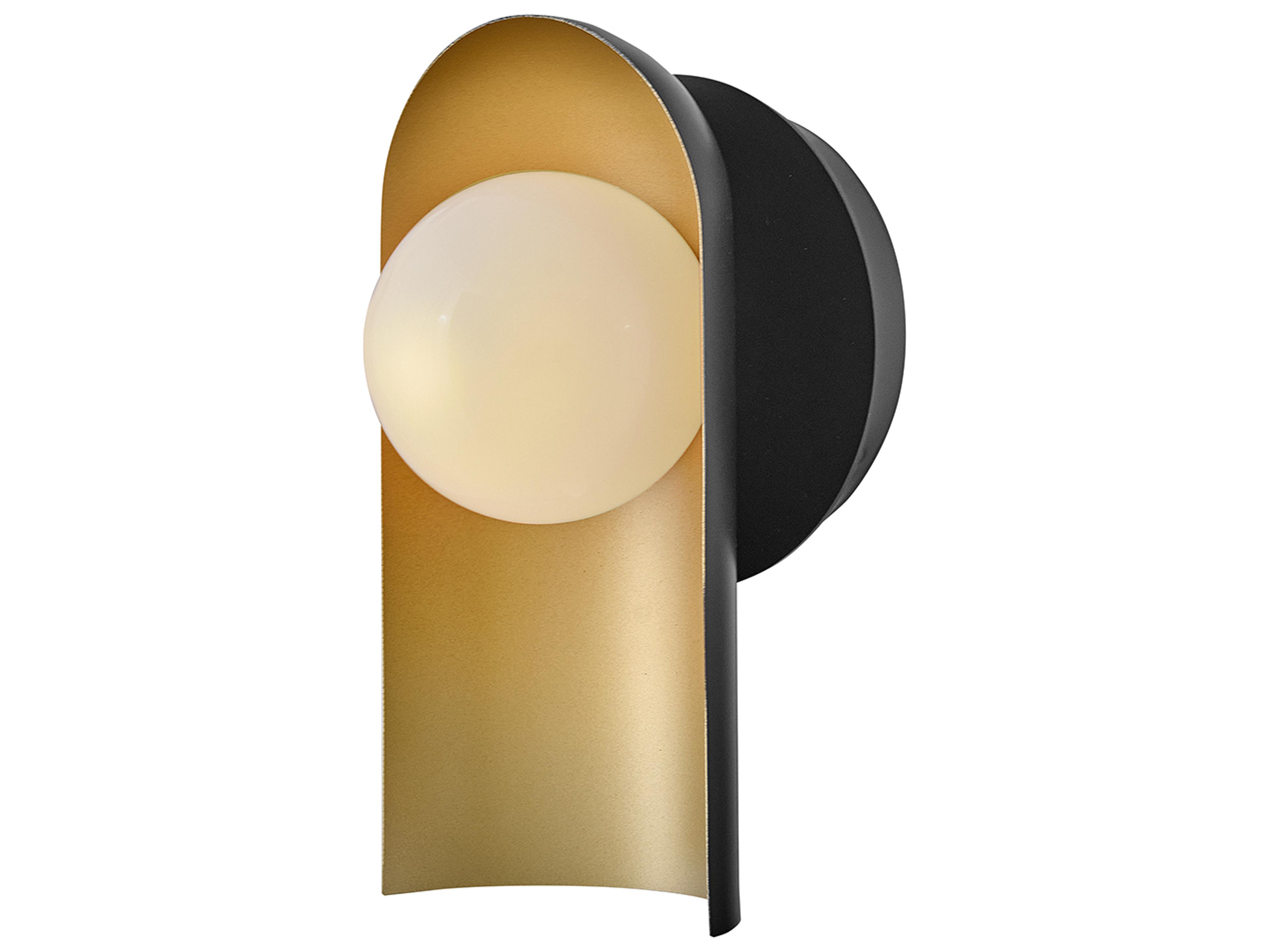 Zuri 1-Light Black Lacquered Brass Wall Sconce