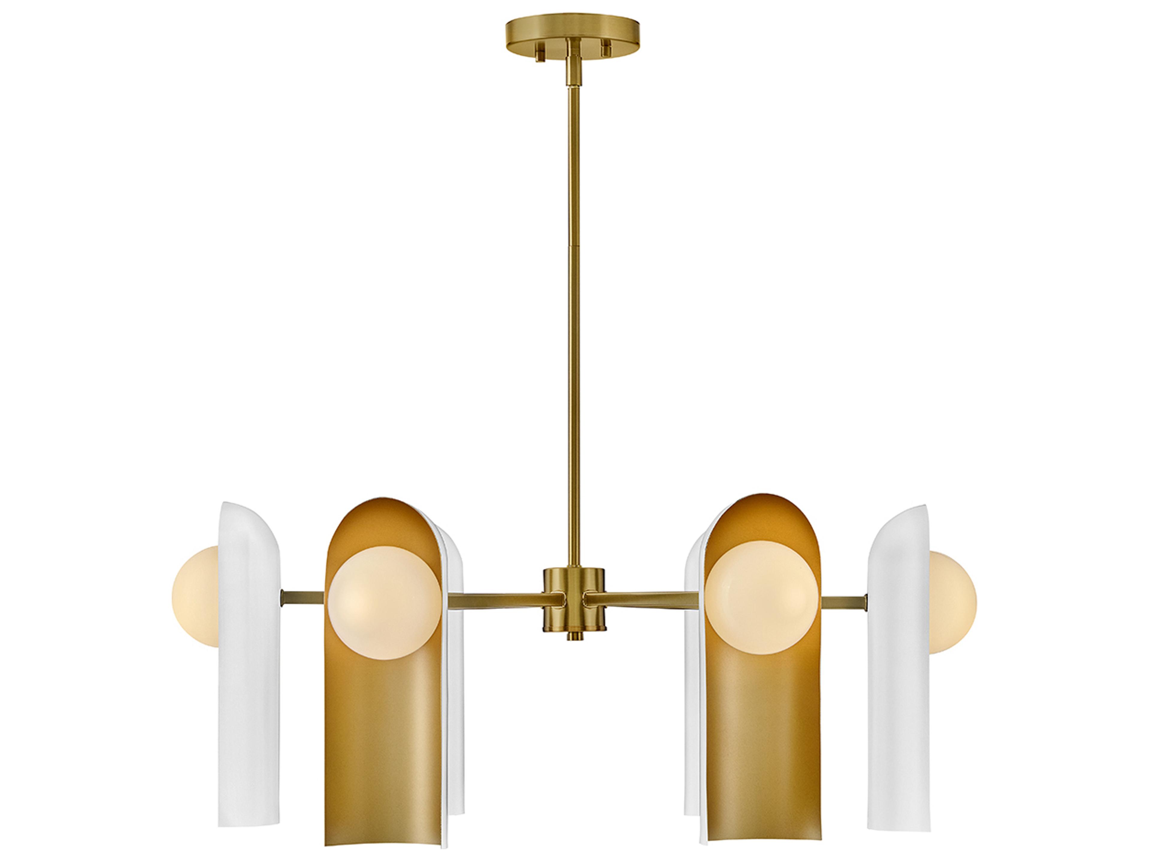 Zuri 6-Light Off White Cylinder Globe Chandelier