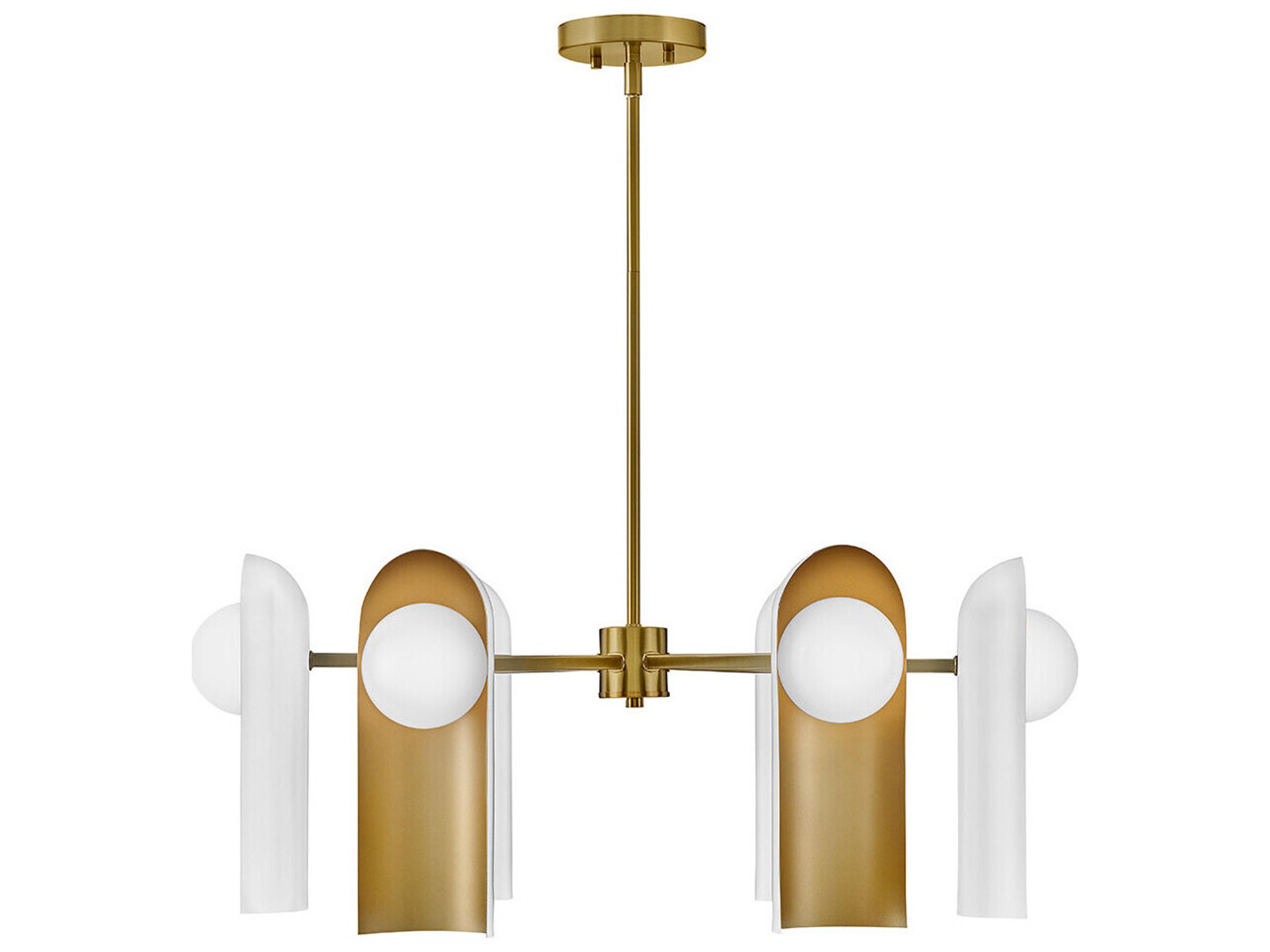 Lark Living Zuri 6-Light Off White Cylinder Globe Chandelier