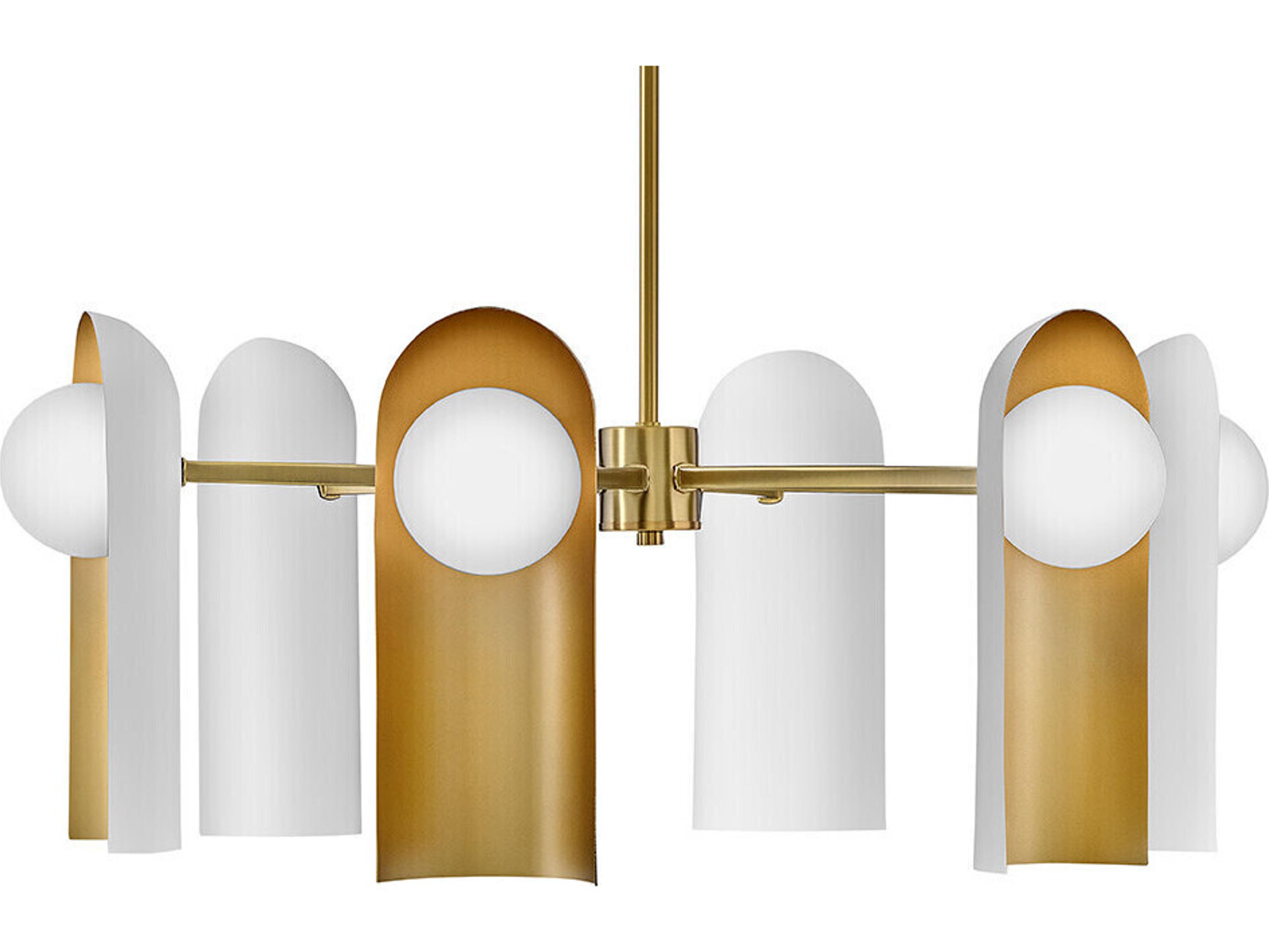 Lark Living Zuri 6-Light Off White Cylinder Globe Chandelier