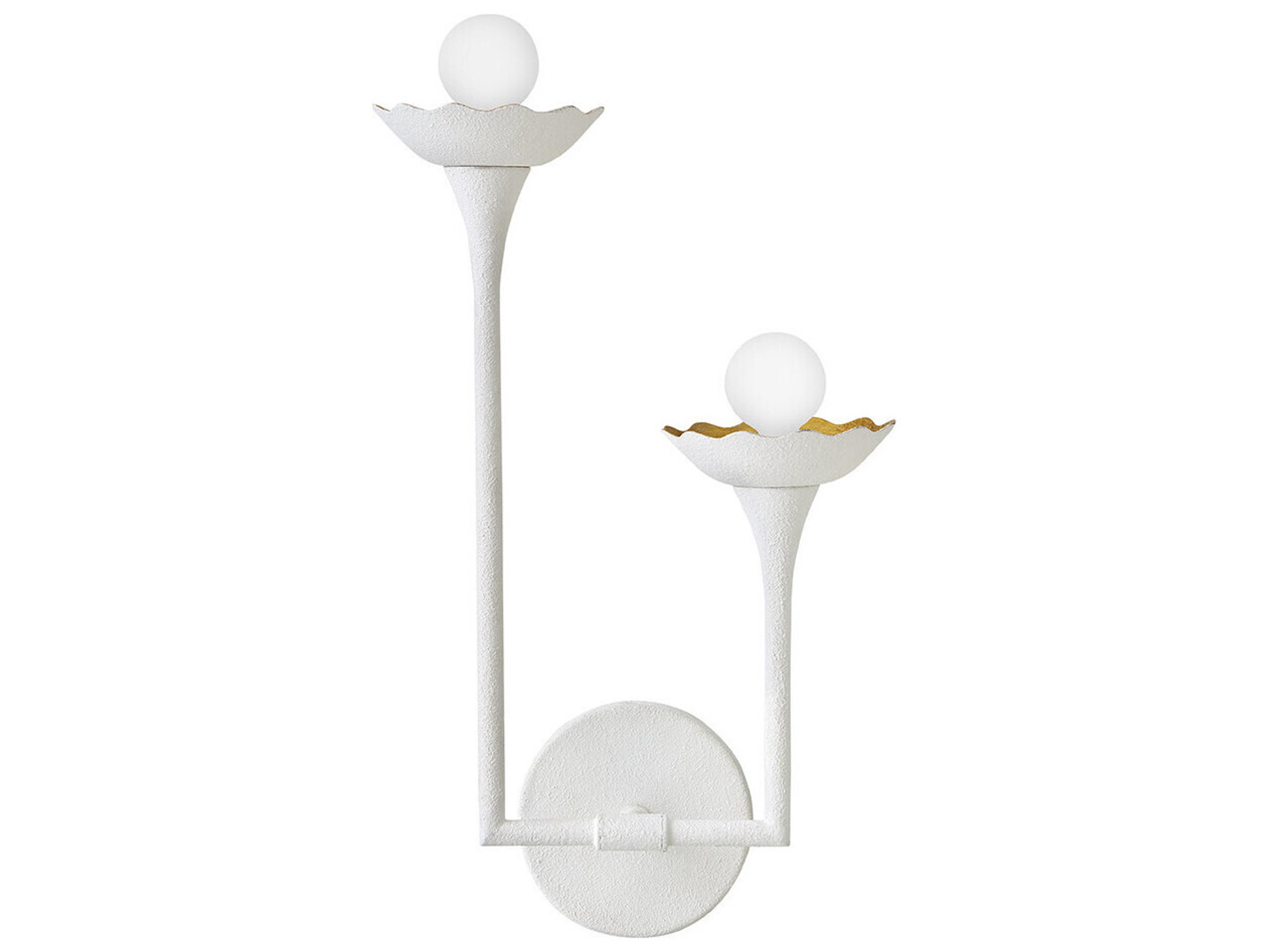 Lark Living Darla 2-Light Textured Plaster White Wall Sconce