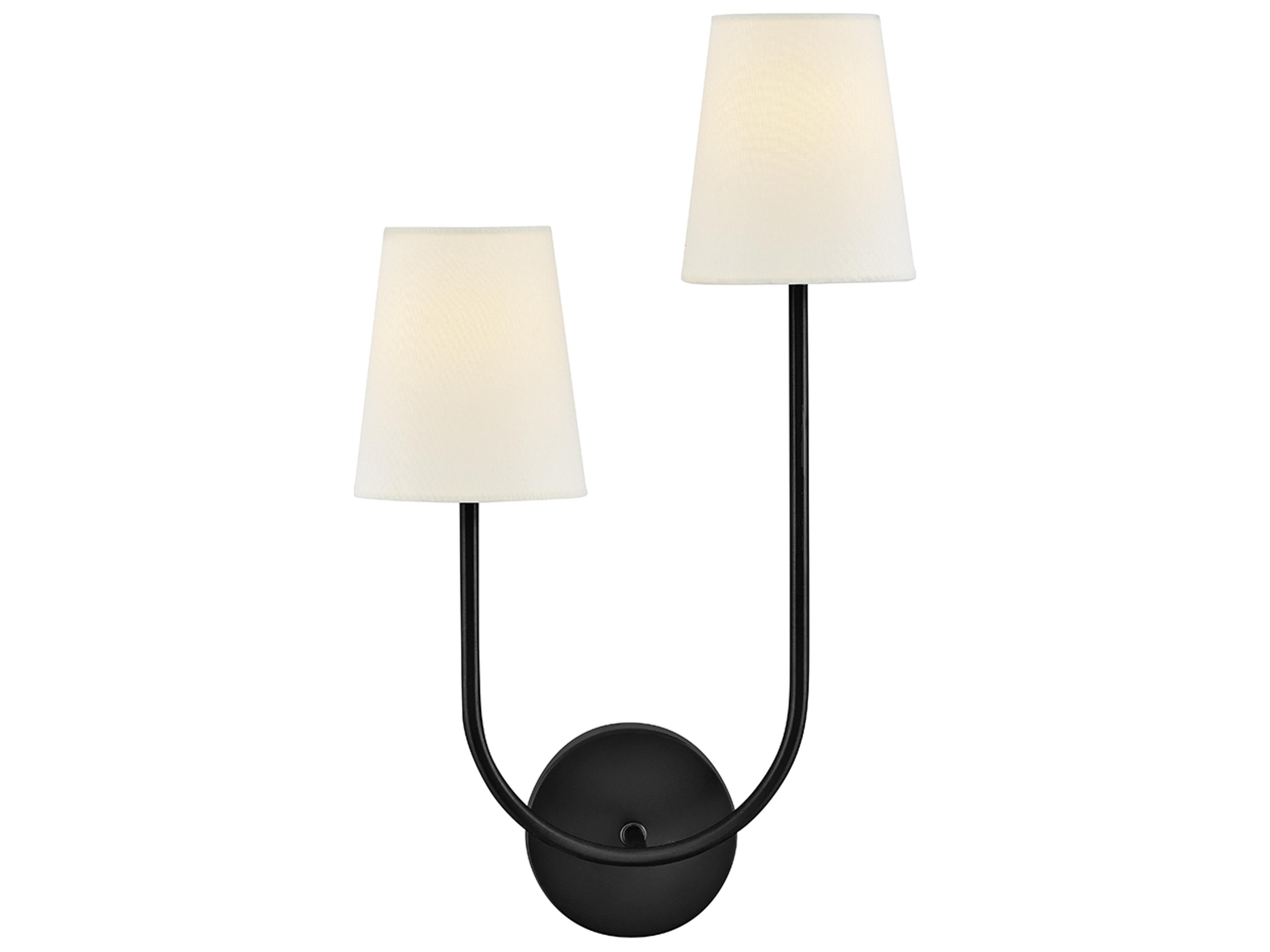 Cora 2-Light Black Wall Sconce