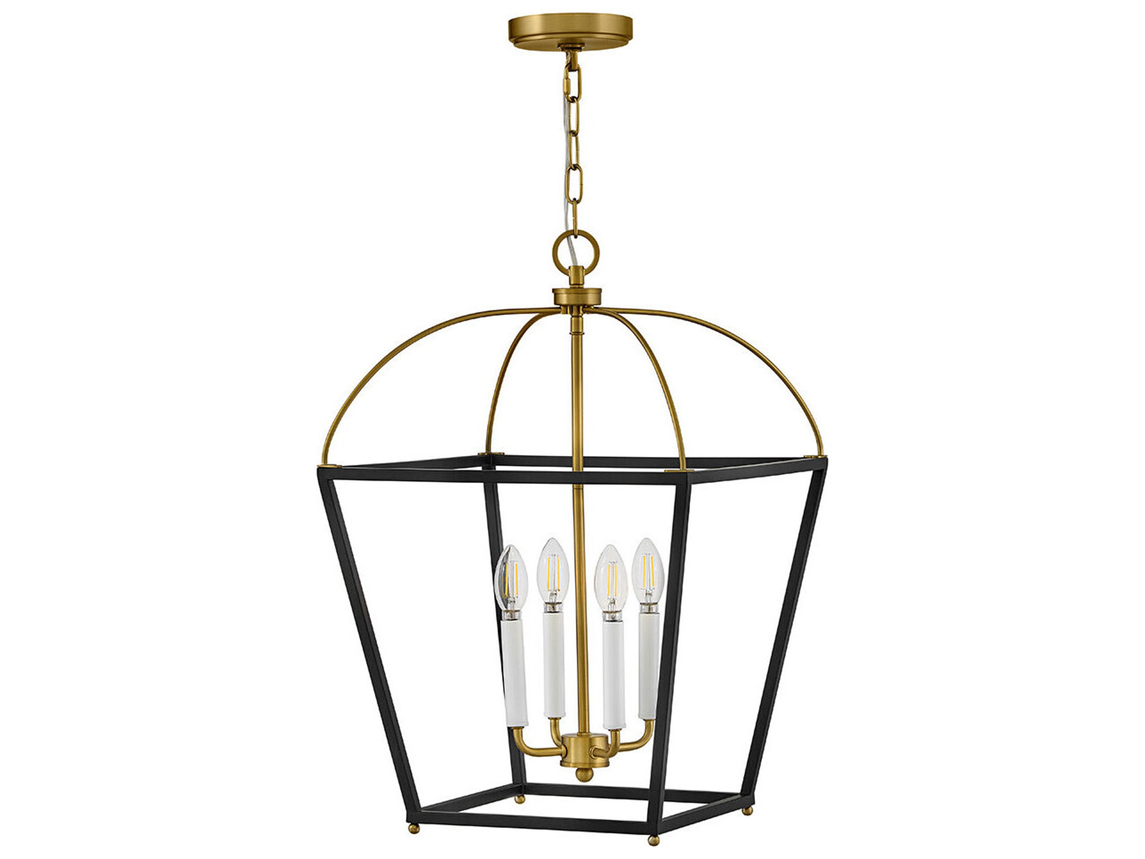 Lark Living Tate 4-Light Black Lacquered Brass Lantern Pendant