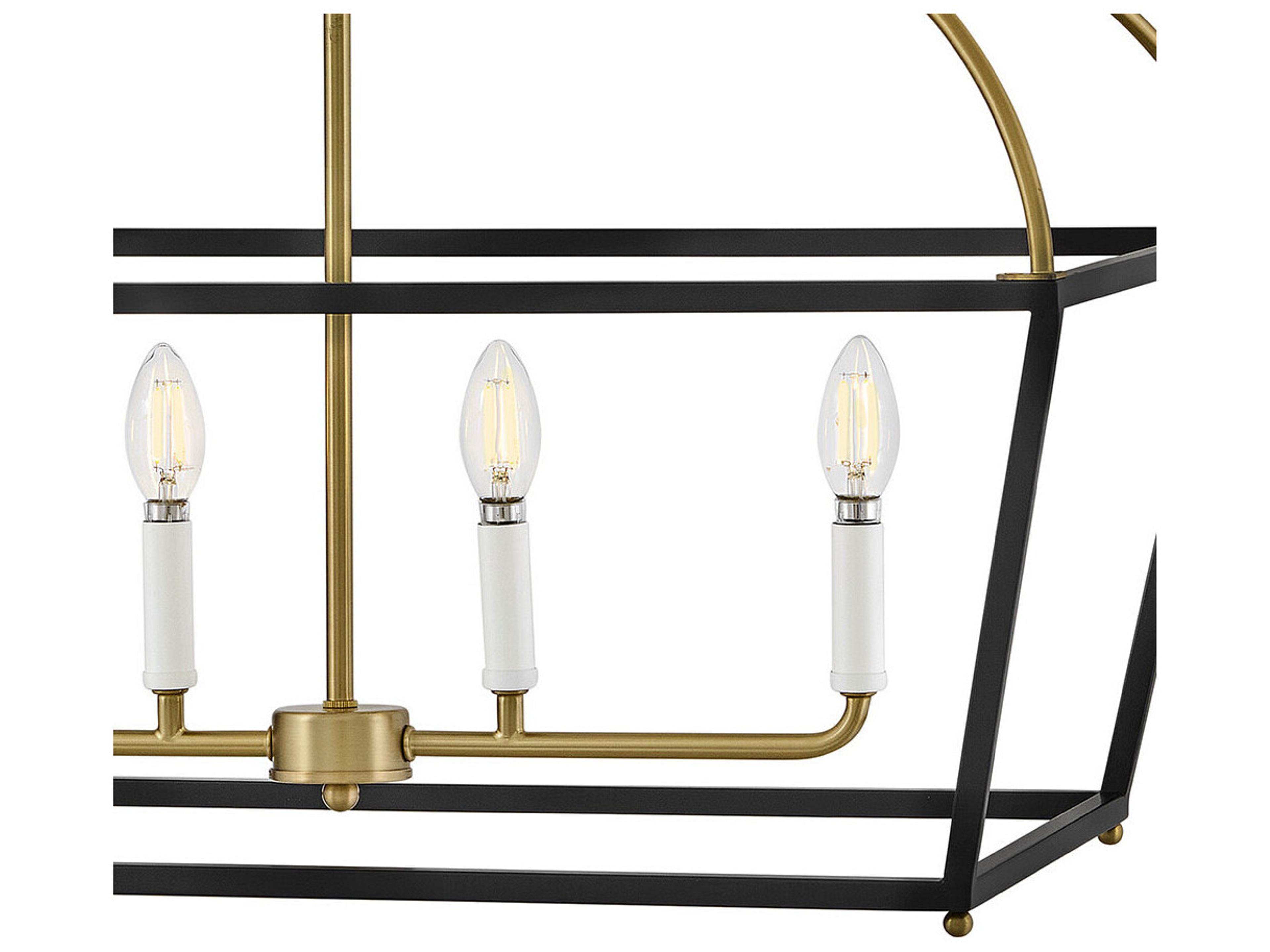 Lark Living Tate 6-Light Black Lacquered Brass Lantern Island Pendant