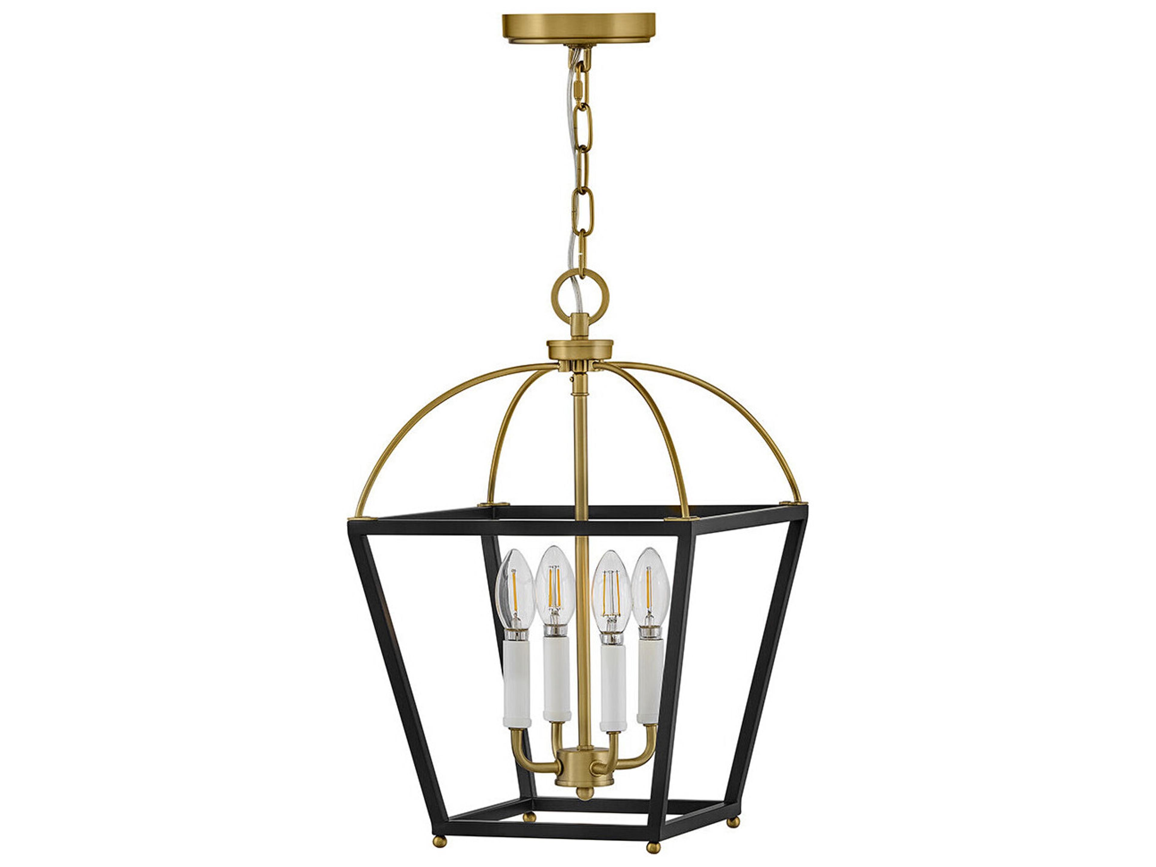 Lark Living Tate 4-Light Black Lacquered Brass Lantern Mini Pendant