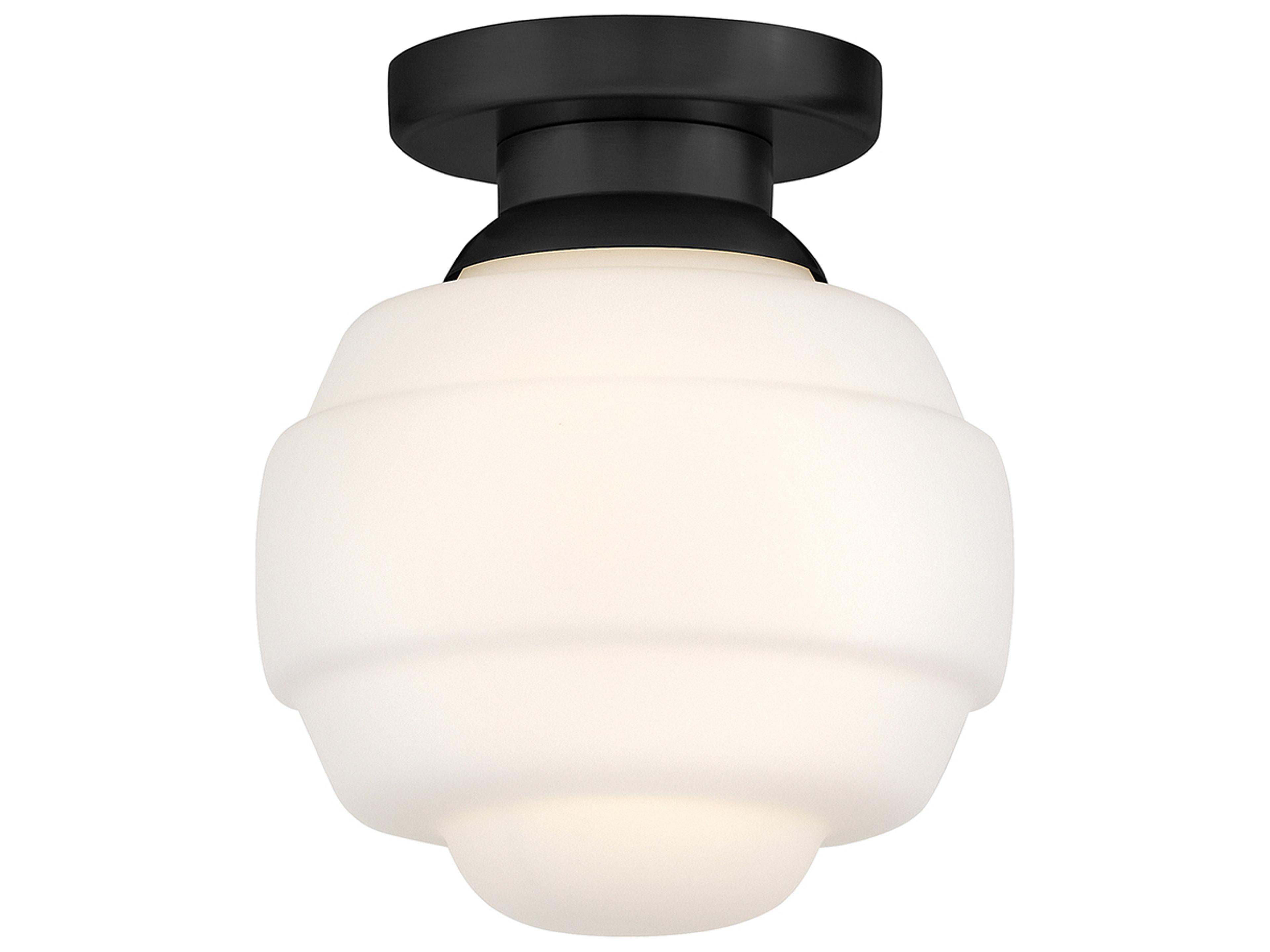 Penny 1-Light Black Round Flush Mount
