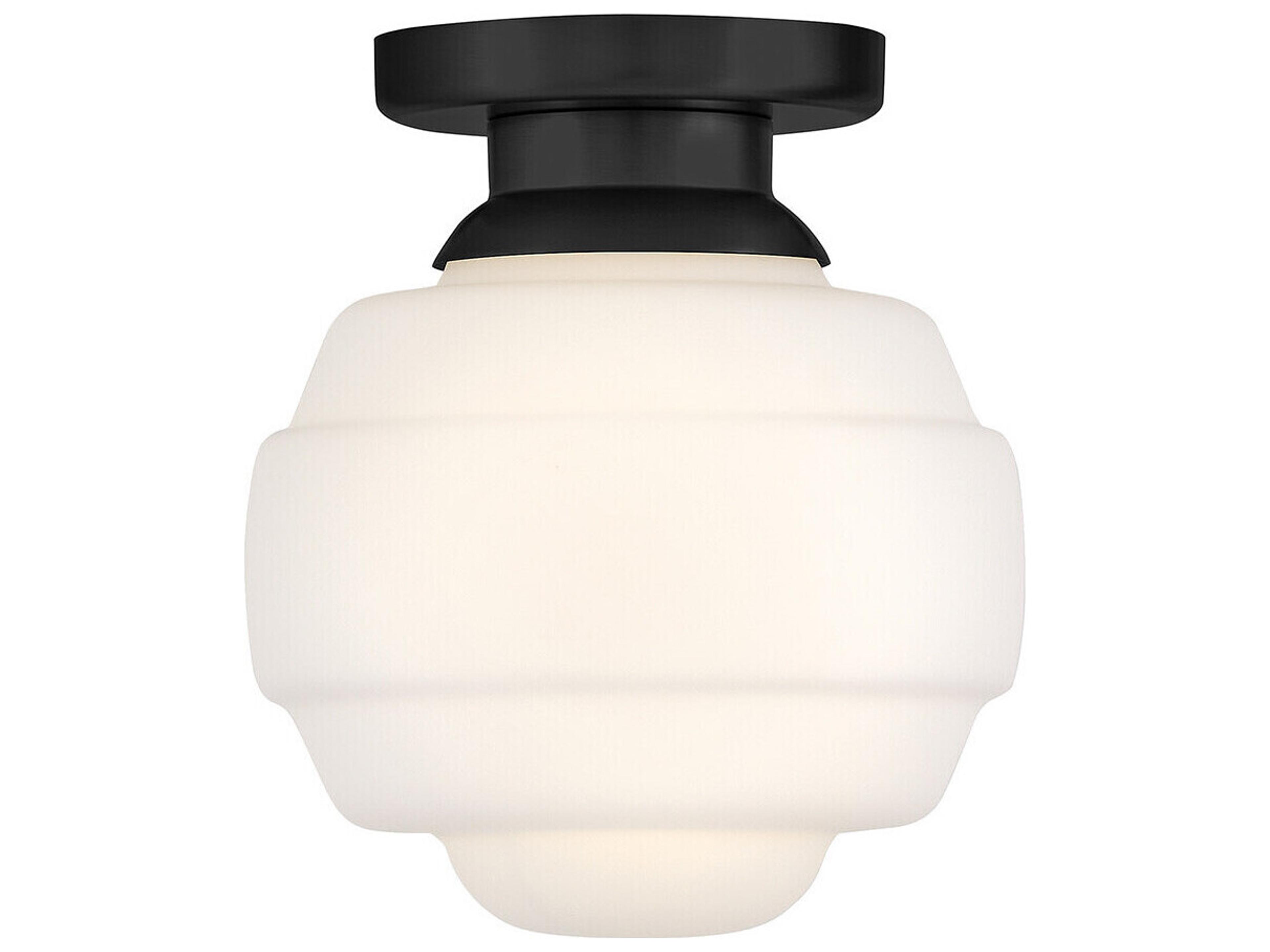 Lark Living Penny 1-Light Black Round Flush Mount