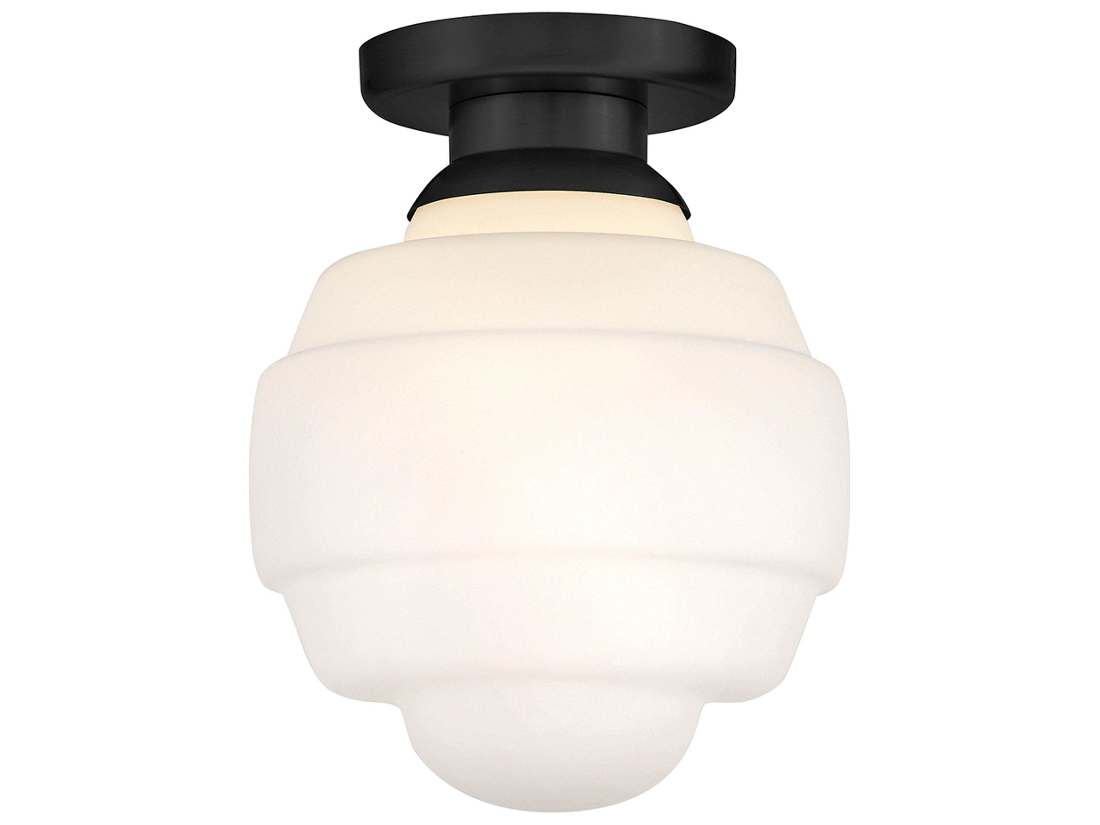 Penny 1-Light Black Round Flush Mount