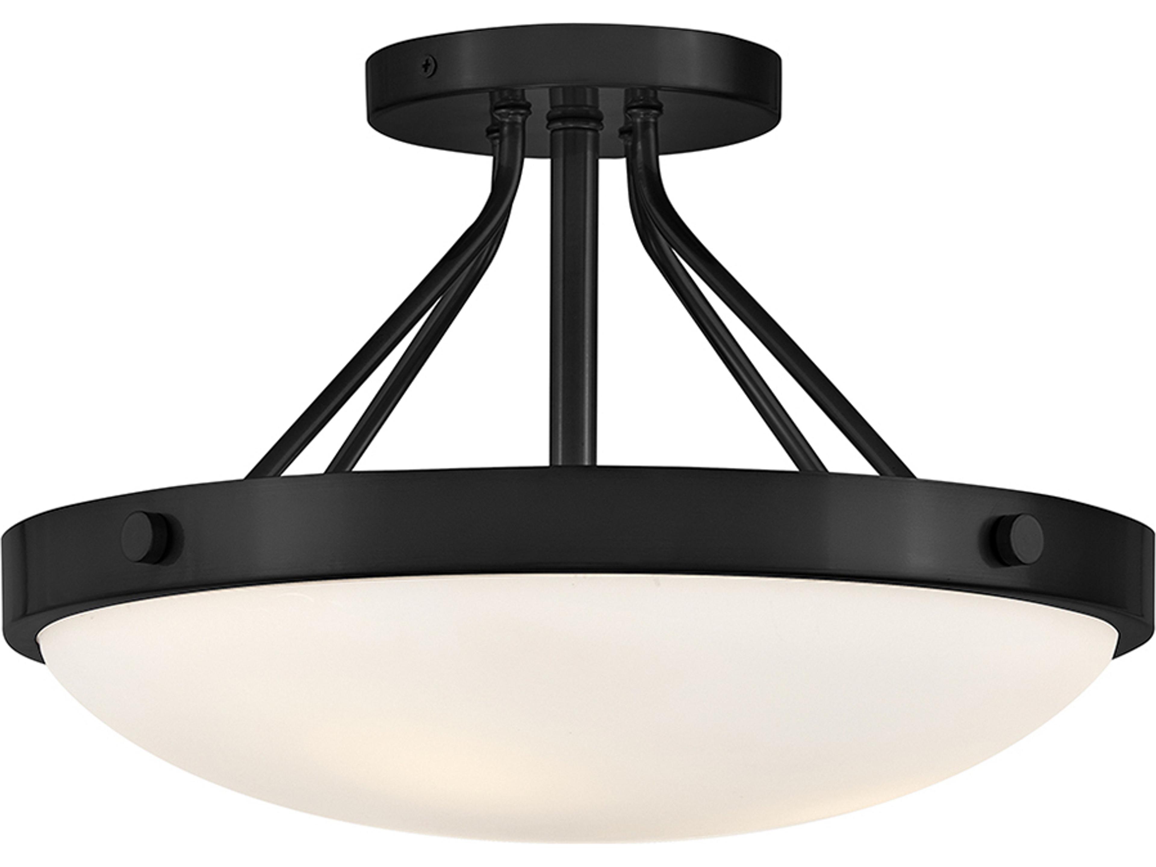 Lark Living Gus 3-Light Black Bowl Semi Flush Mount